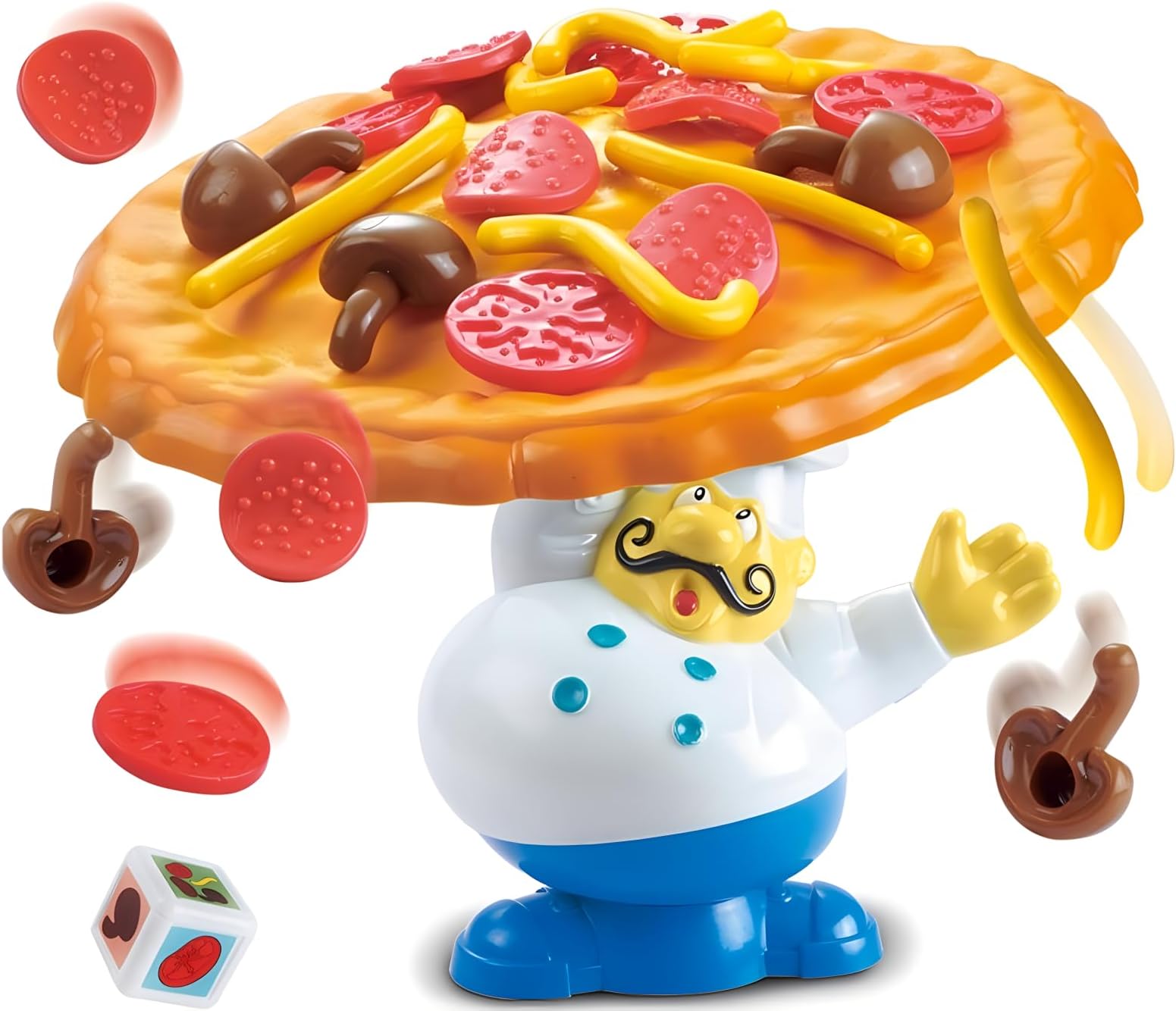 Topple Pizza Game for Kids & Adults, Interactive Balance Board Game, Poppa's Pizza Pile-Up for 2-4 Players,Stacking Family Party Toy for Ages 5+