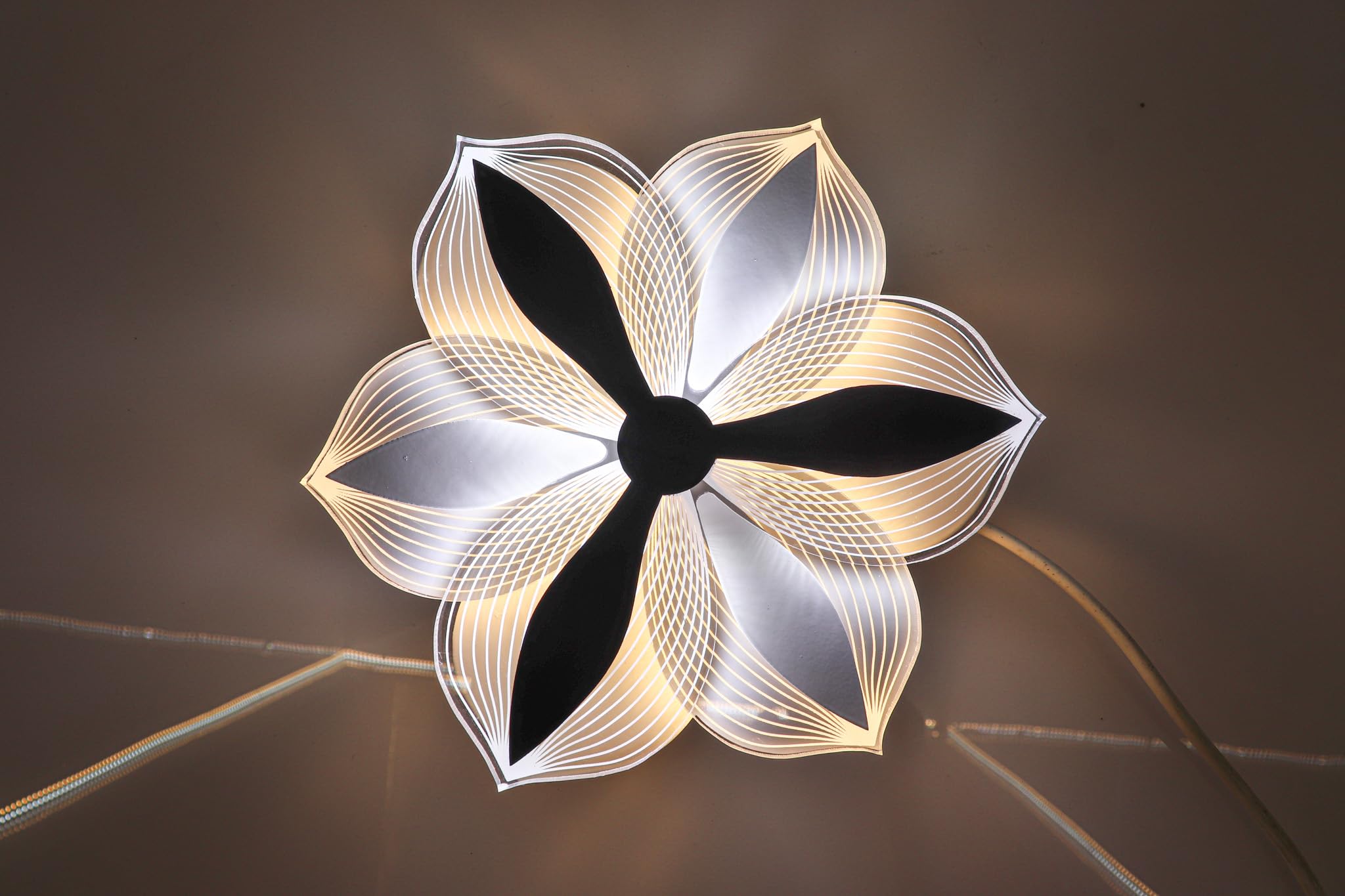 swanart Glowora RGB Color Changing Acrylic & Metal Flower-Shaped Chandelier Light - Modern 10W Decorative Ceiling Light for Living Rooms, Bedrooms, and Kids' Rooms 3