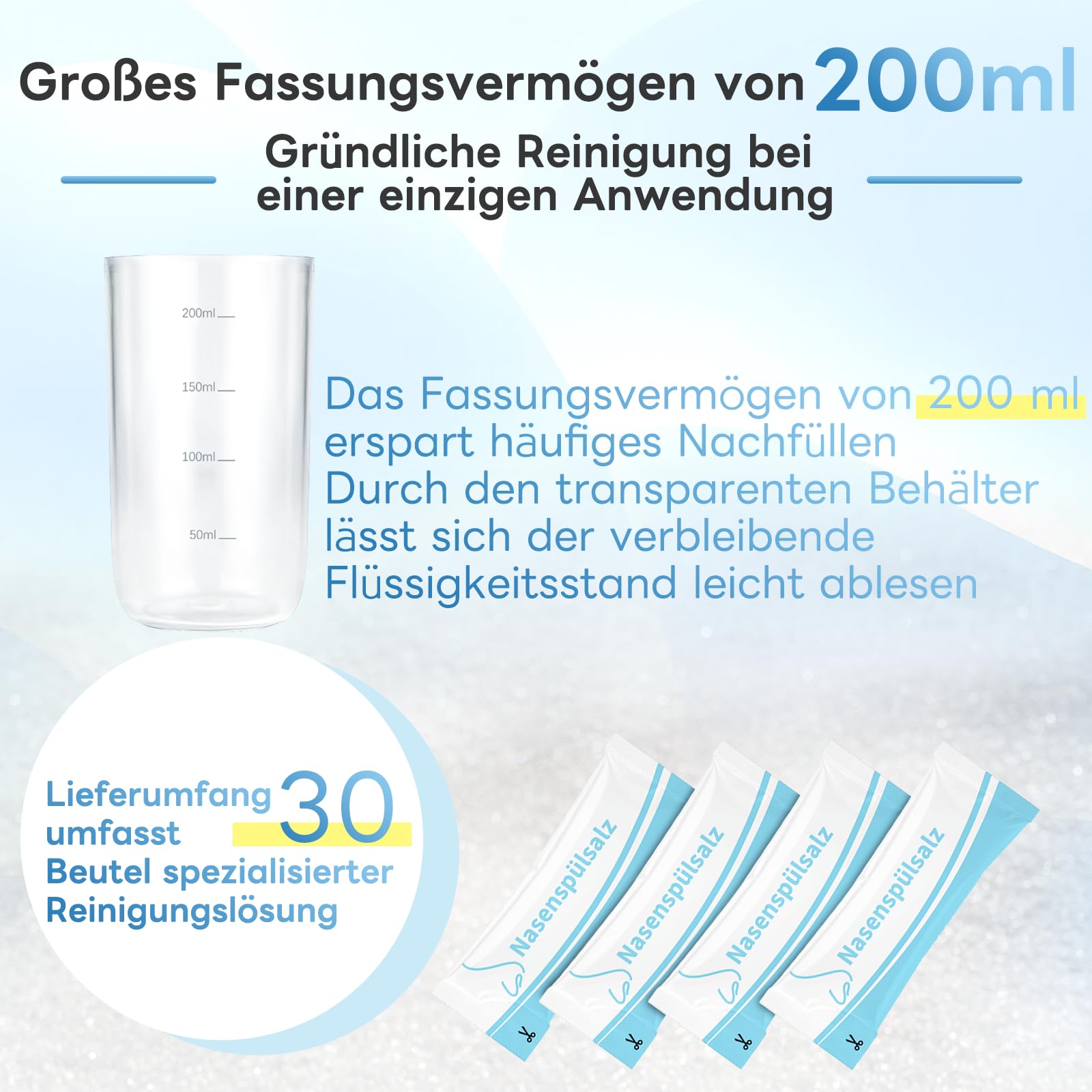 InhwRior Elektrische Nasendusche Set, pulsierender Fluss mit zwei Düsen