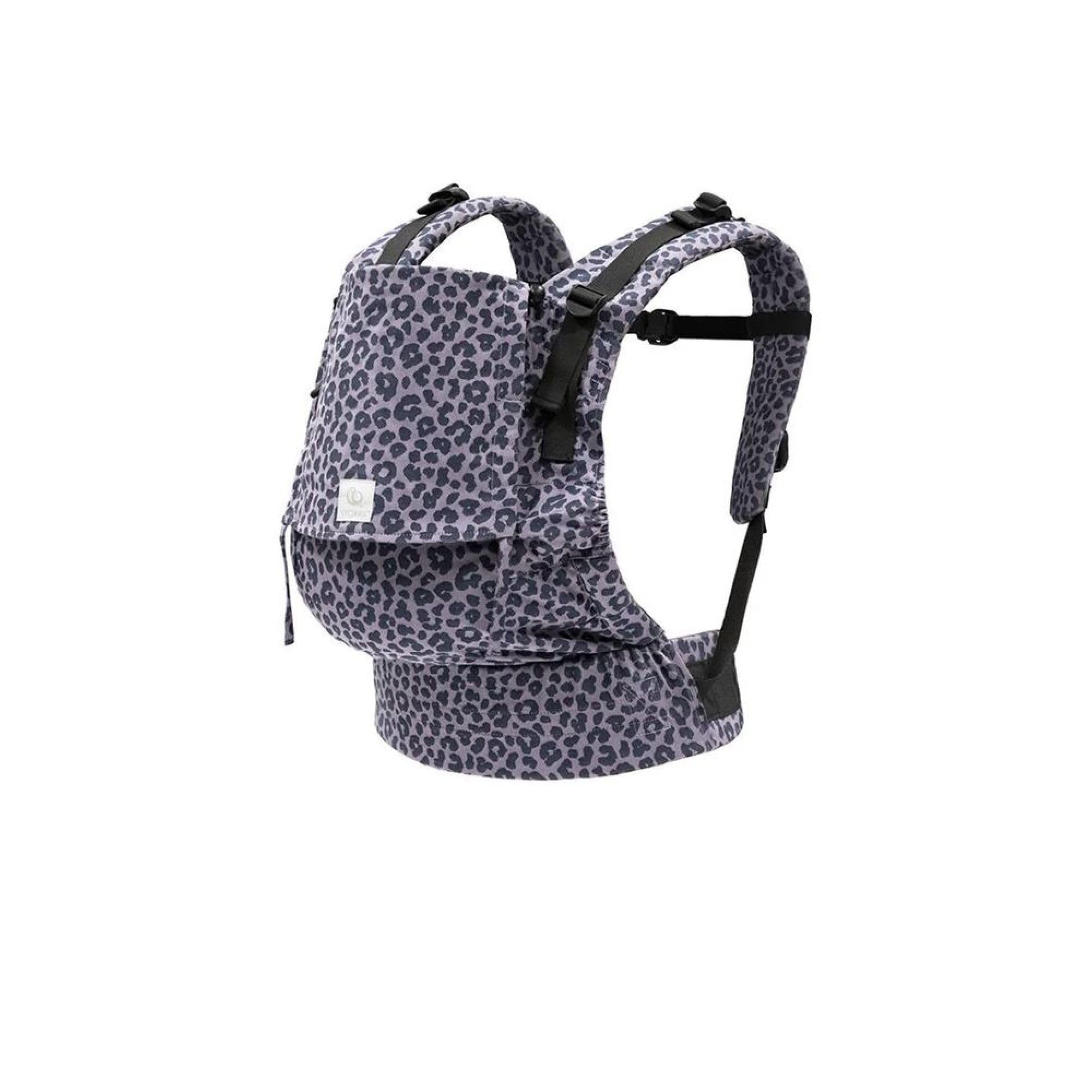 Marsupio Stokke Limas Flex, Leopard Lilac (OCS) - Marsupio per neonati con fibbia intera - Tre opzioni di trasporto - Sicuro per bambini da 1 mese/4 kg fino a 20 kg
