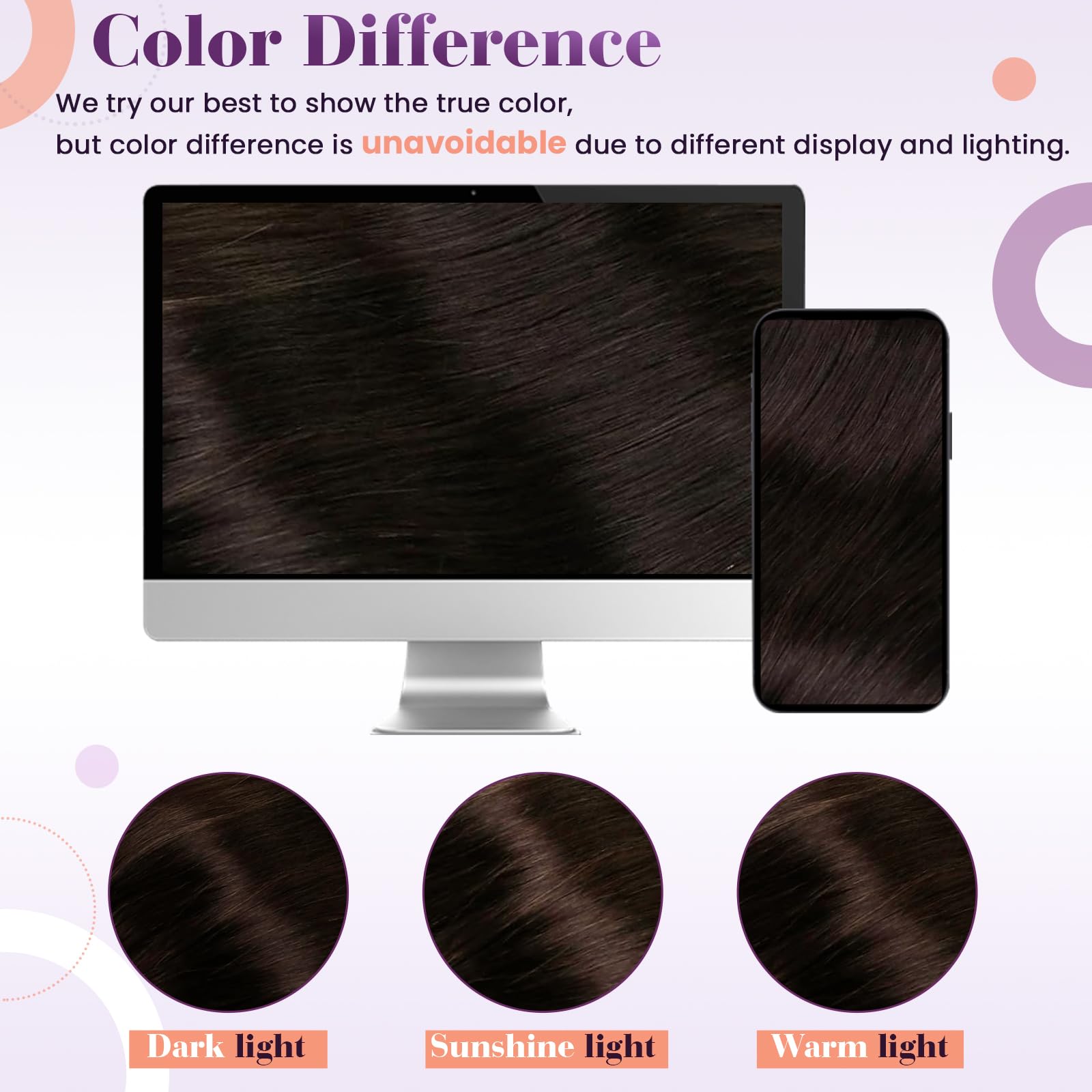 LaaVoo Extension Capelli Veri Clip 7pcs 120g 35cm Marrone Scuro Extension Clip Capelli Veri Lisci Estensioni Dei Capelli Umani Reali #2