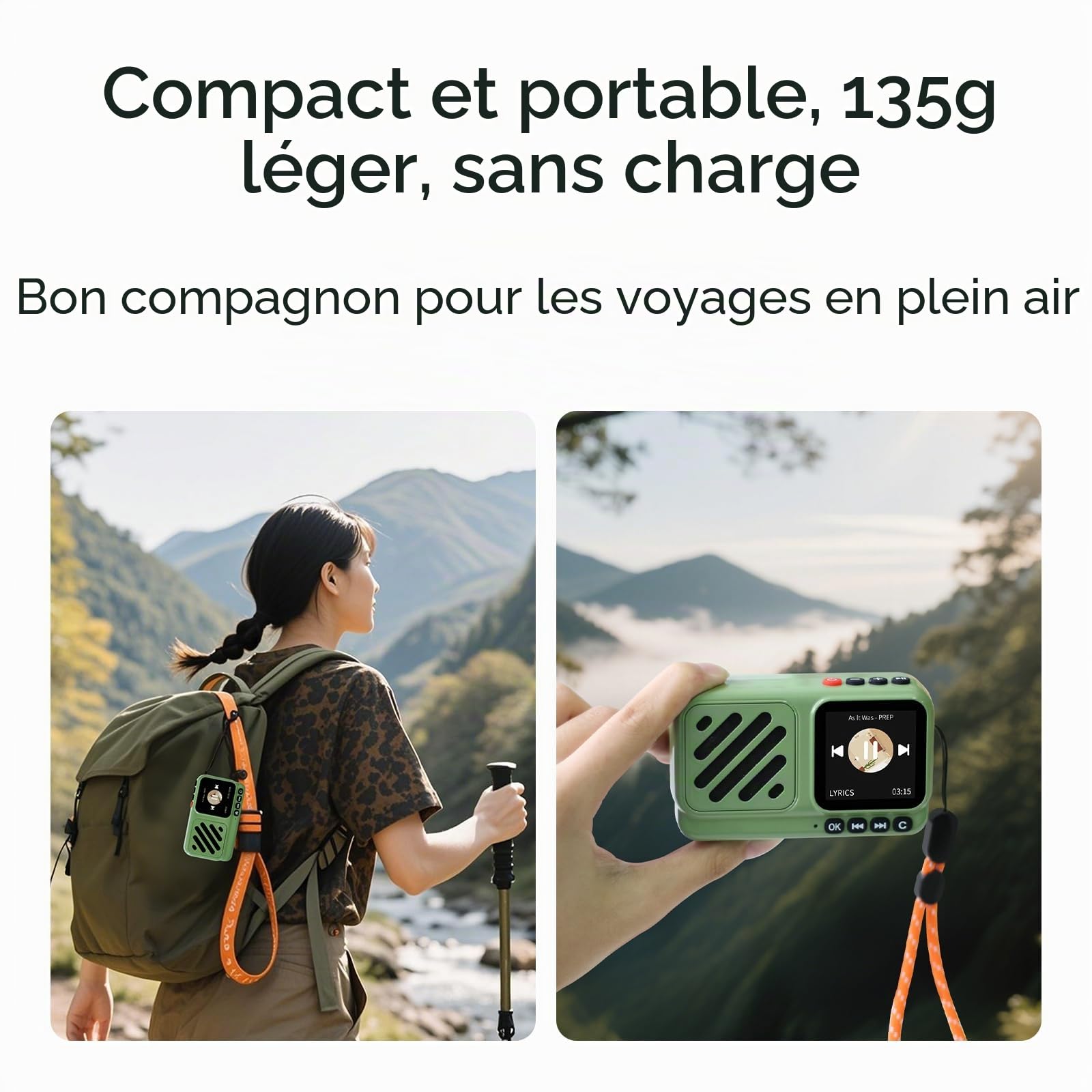 Choyong Voyager Haut-parleur Bluetooth sans fil avec Wi-Fi/4G, station de radio mondiale, BT5.3, électronique pour maison/voyage/extérieur Mini haut-parleur portable