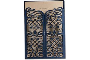 Navy Blue Laser Cut Wedding Invitations