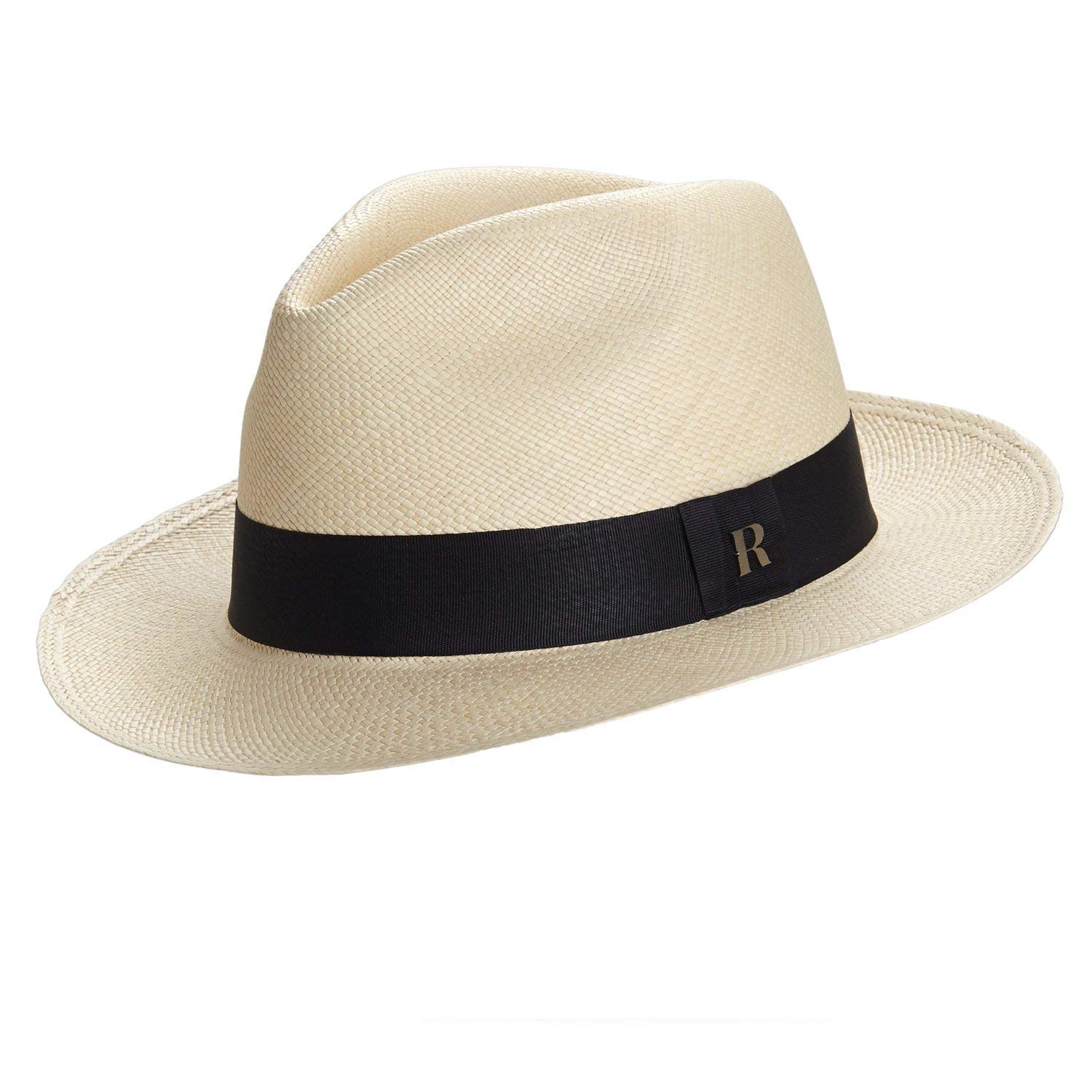 Raceu Hats and Caps RACEU HATS Sombrero Panamá Original Cuenca Natural - Sombrero Mujer - Tejido a Mano - Cuenca - Montecristi - Sombrero de Paja Estilo Fedora - Panamá Tradicional Hombre