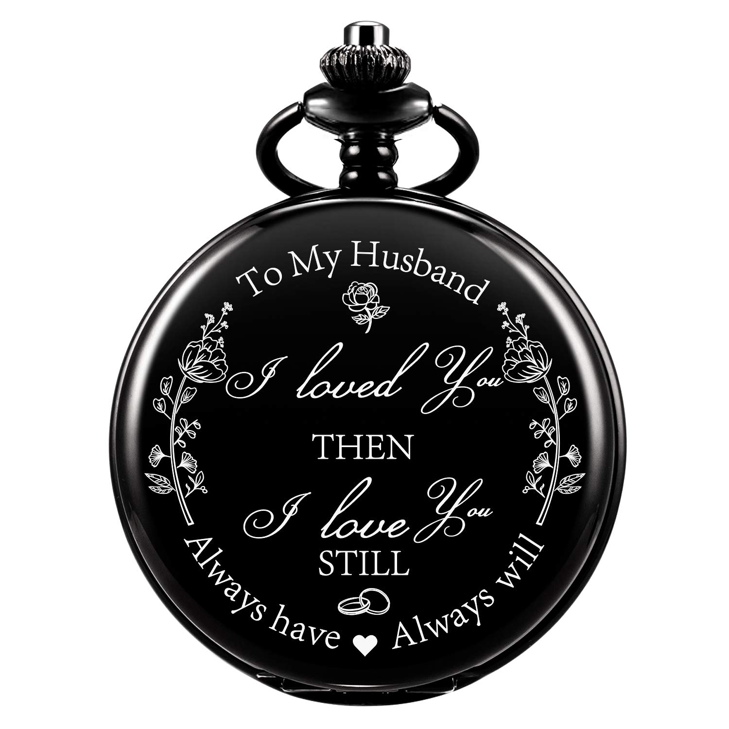 ManChDa Mechanical Double Cover Roman Numerals Dial Skeleton Engraved Pocket Watches with Box and Chain Personalized Custom Engraving (B07RNP5481) Amazon Price History, Amazon Price Tracker