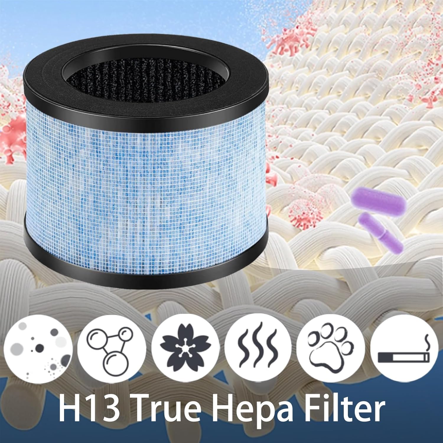 4 Pack JH12 Replacement Filter for VOOPNU DH-JH12 Air Purifier, 4-Stage H13 True HEPA with High efficiency Activated carbon and Pre-Filter - Image 4