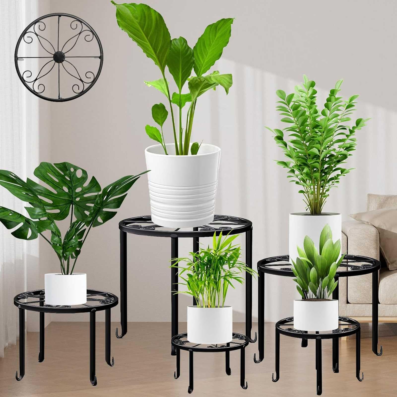 Amazon.co.jp: フラワースタンド アイアン 5個組 花台 観葉植物 台 