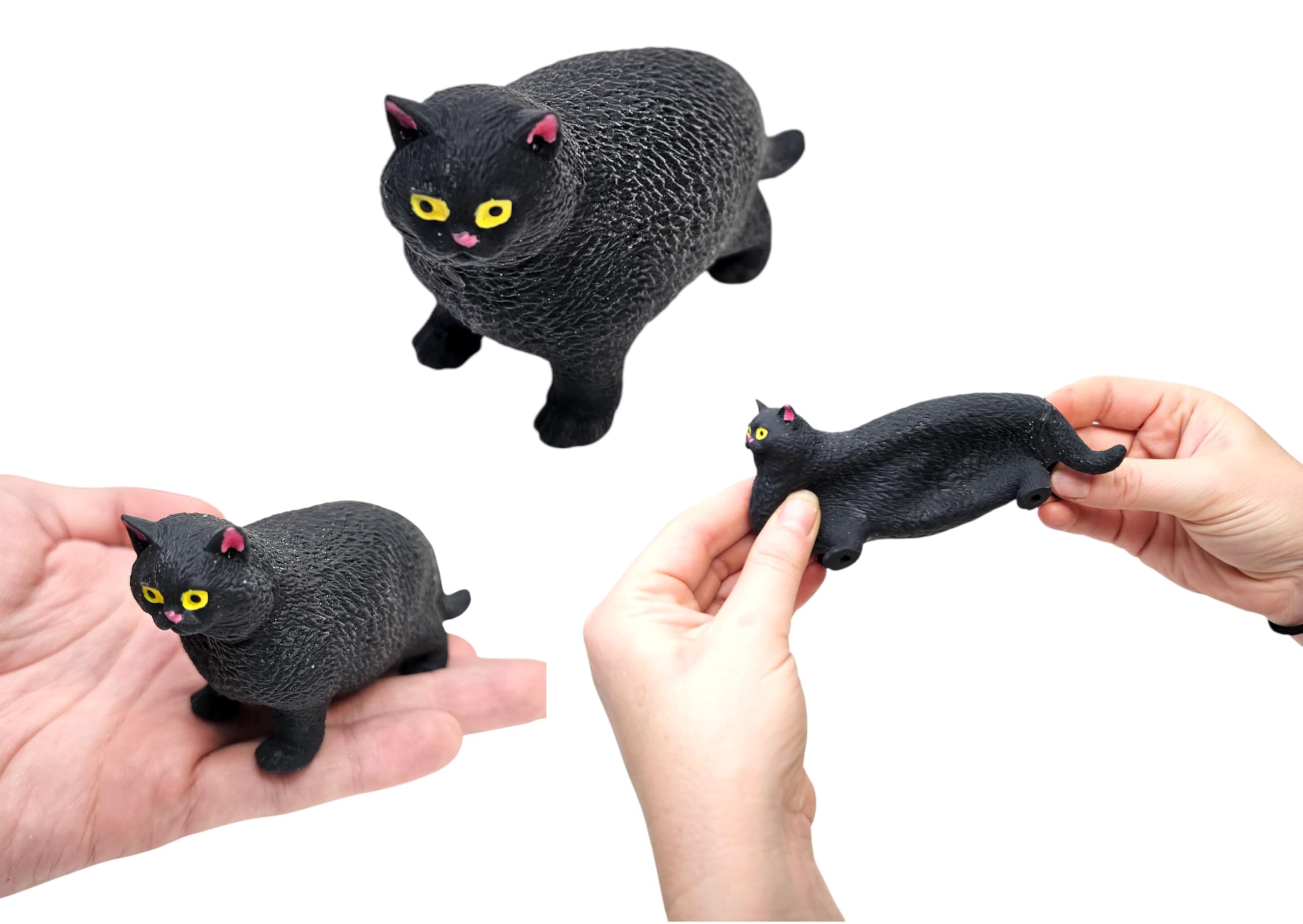 Amazon | 伸縮性のある家猫(ブラックキャット) (4インチ) ゴム製フィ