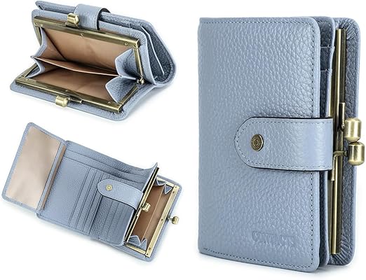 Kleine Lederen Portemonnee - Kiss Lock Bag