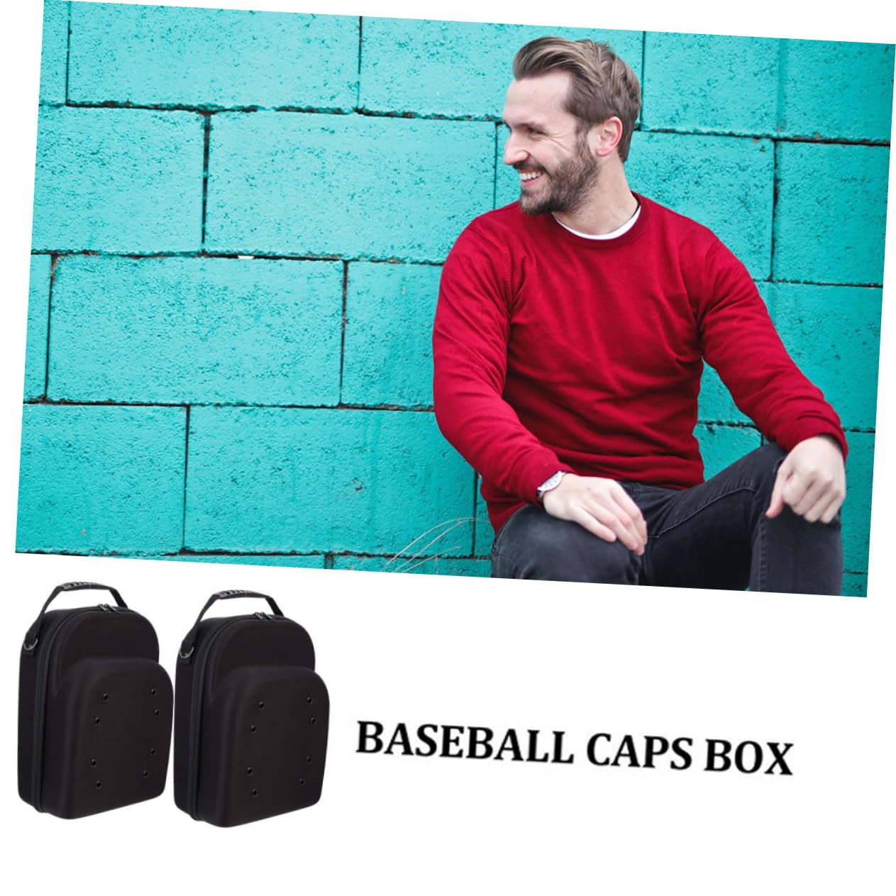 iplusmile Organizer Resistente in Eva 2 Pezzi Baseball da Cappelli Custodia e Comodo Nero, Pratico Versatile da Viaggio Occasioni Speciali e Vacanze