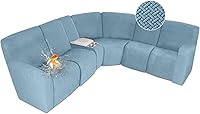 Vista 10 de ALIECOM Fundas 100% impermeables para sofá seccional reclinable en forma de L, fundas elásticas para esquinas de sofá reclinable seccional, funda
