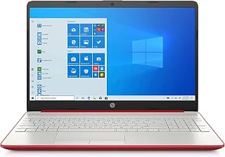 HP 15.6in Laptop (Intel Pentium Quad-Core N5000, 4GB RAM, 256GB SSD, HDMI, WiFi, Bluetooth, HD Webcam, Windows 10 S) (Renewed) Red