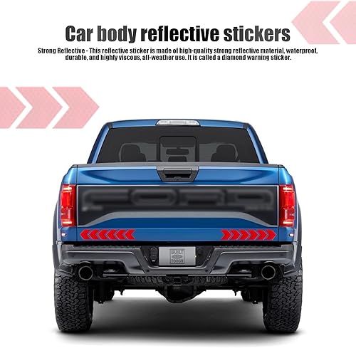 Miniatura 6 de Paquete de 12 calcomanías reflectantes fuertes, 1.57 x 1.77 pulgadas, calcomanías de flecha de advertencia de seguridad nocturna para automóvil,