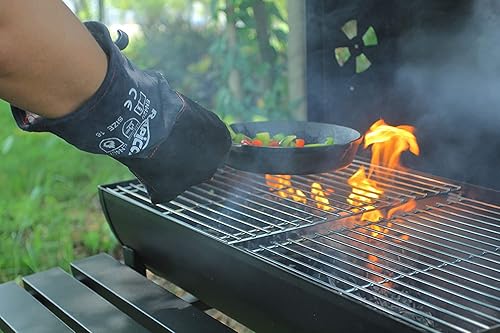 Miniatura 26 de RAPICCA Guantes de soldadura de 16 pulgadas, 662 ℉, forja/Mig/Stick de cuero extremadamente resistente al calor con costuras de Kevlar, perfectos