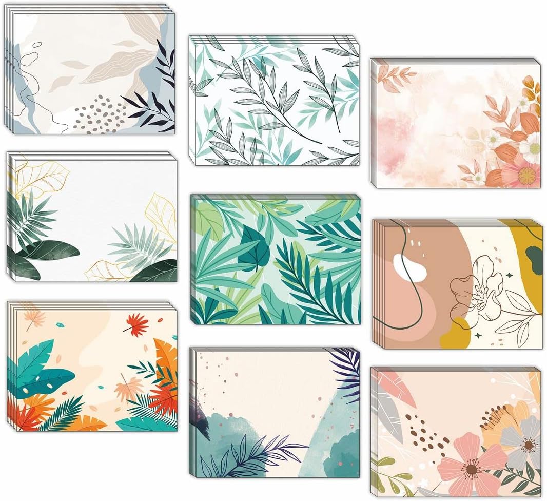 CVANU Attractive 9 Designs Greeting Cards, Blank Notecard With Envelopes for Office, All Occasion(18pcs)(3x4 inch)_c13