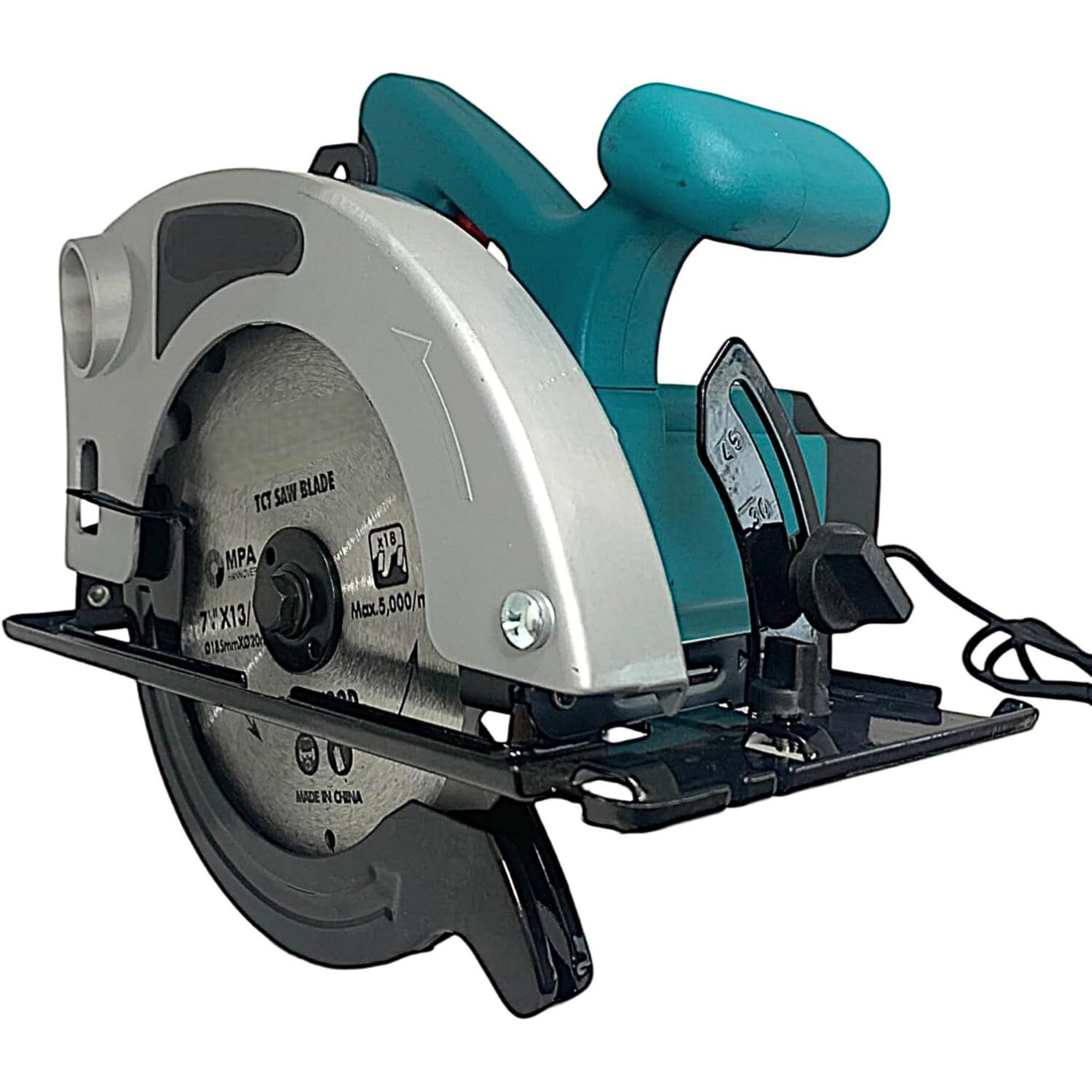 Sega Circolare a Immersione 185 mm 1600W, Profondità di Taglio 65 mm a 90° e 42 mm a 45°, 4500 giri/min, Inclinazione Regolabile 0-45°, Ideale per Legno, PVC e Metalli Morbidi