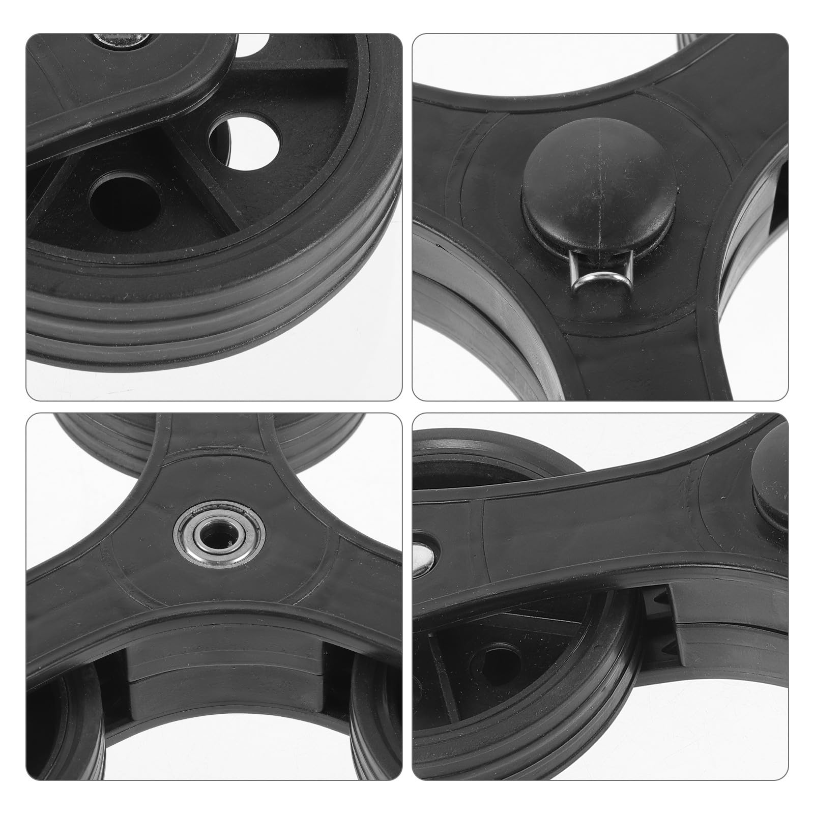1paire Roues Triangulaires Plastiques pour Chariot de Courses avec Roulements Roues Increvables pour Escalade Escaliers Remplacement pour Chariot Caddie et Trolley Stabilité