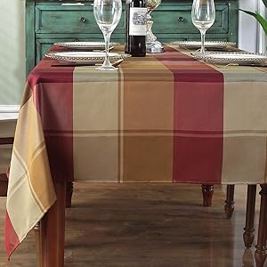 Rectangle Tablecloth Checkered Style Polyester Table Cloth Spillproof Dust-Proof Wrinkle Resistant Heavy Weight Table Cover for Kitchen Dinning Tabletop (Rectangle/Oblong, 52