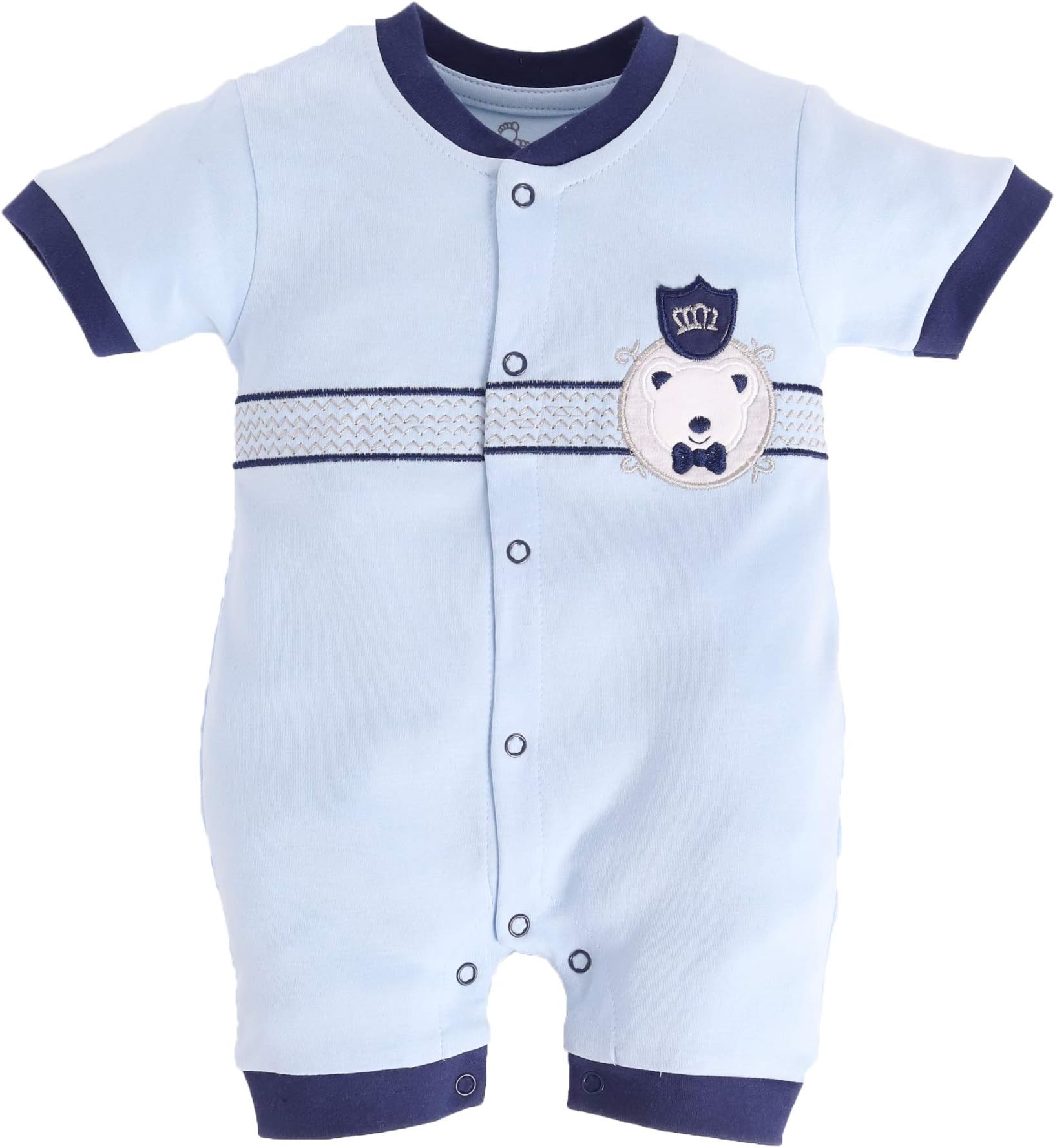 Baby Boys & Baby Girls Cotton Romper | Half Sleeve Polo Collar Jumpsuit | Newborn Infant Summer Outfit with Button Closure | Soft Breathable Playsuit | Stylish Print One Piece Dress