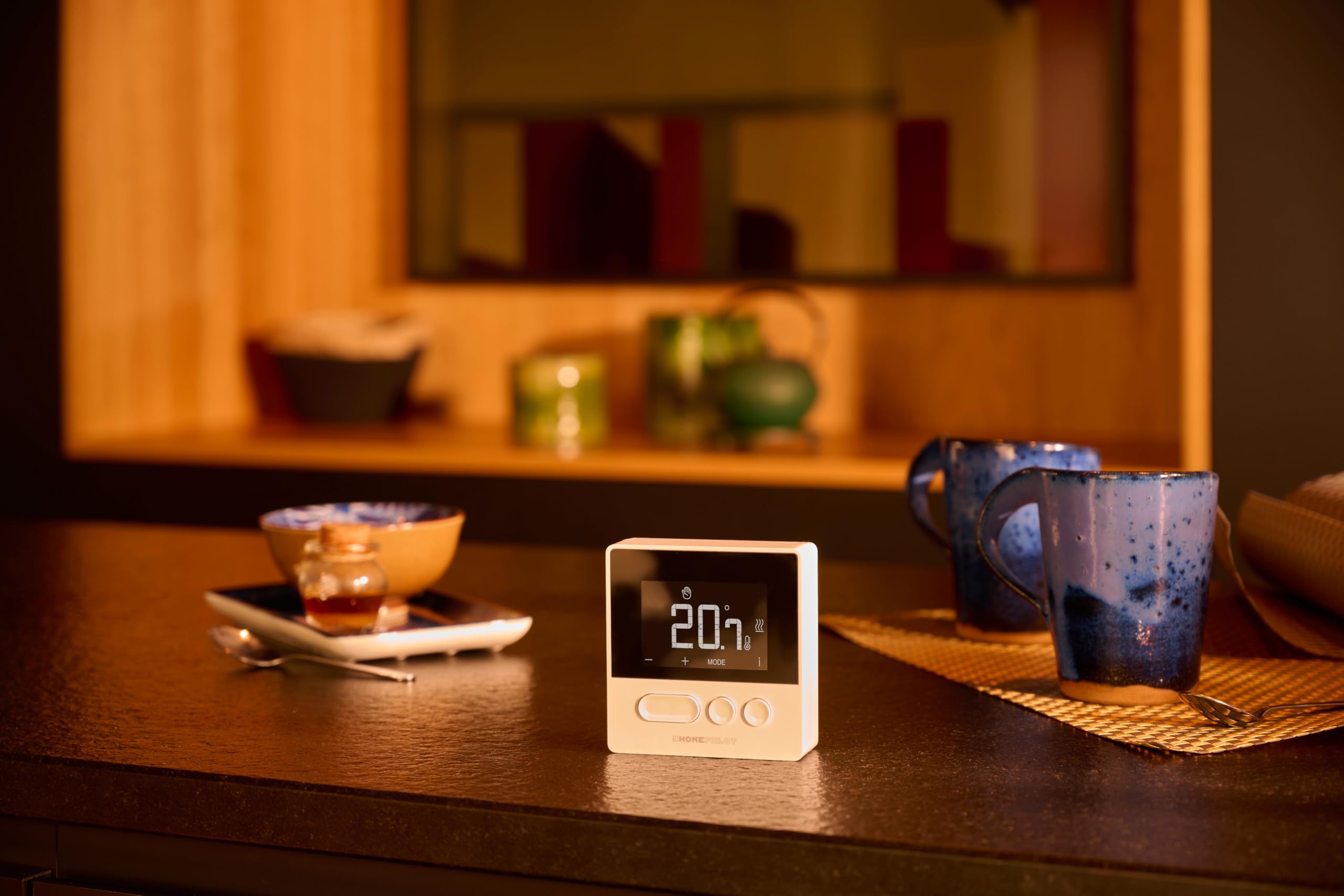 Home Pilot - Thermostat Pure smart mit Empfänger Energie sparen | Sprachsteuerung | Raumthermostat - 8130000