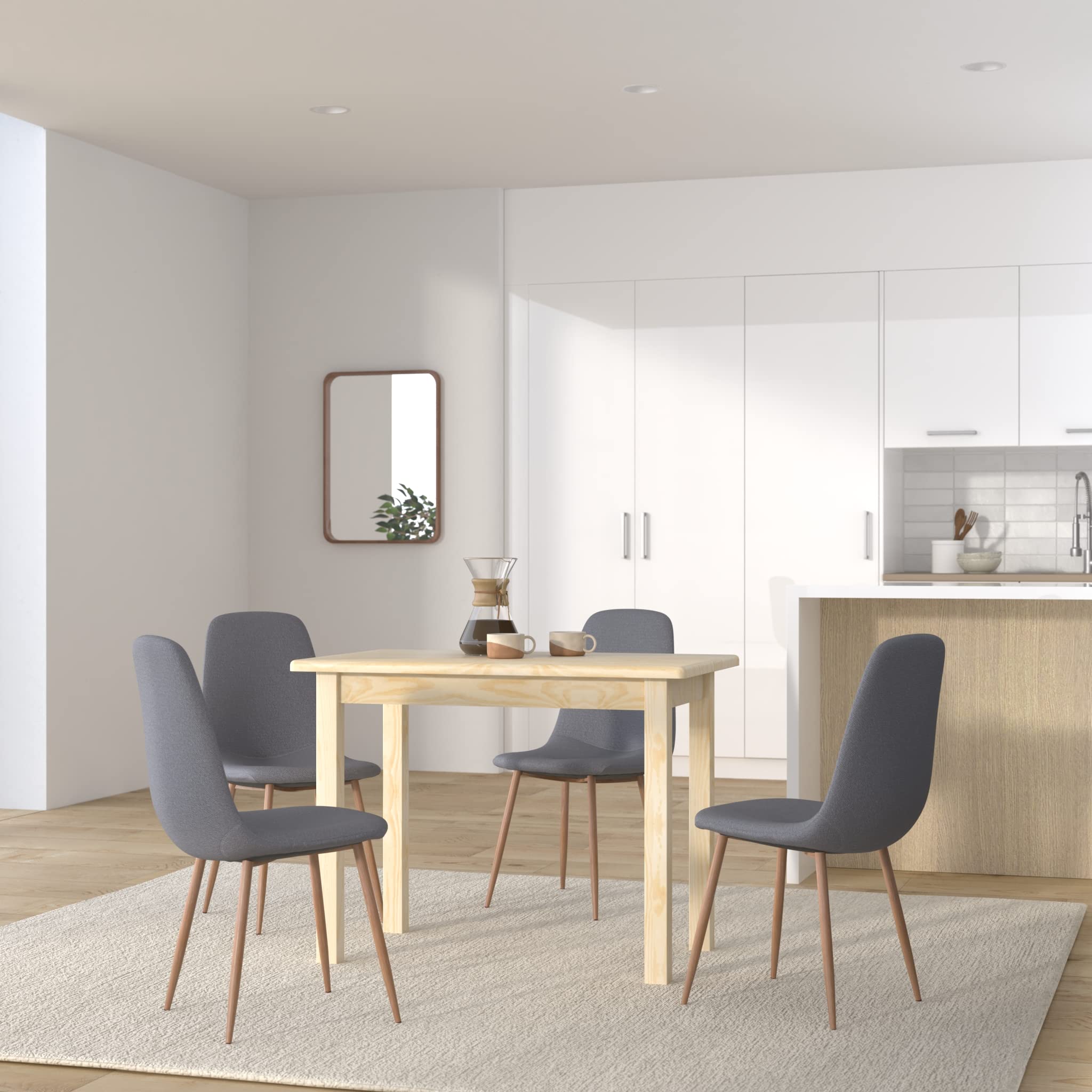 Koma - Mesa de comedor (100 x 60 cm, pino macizo)