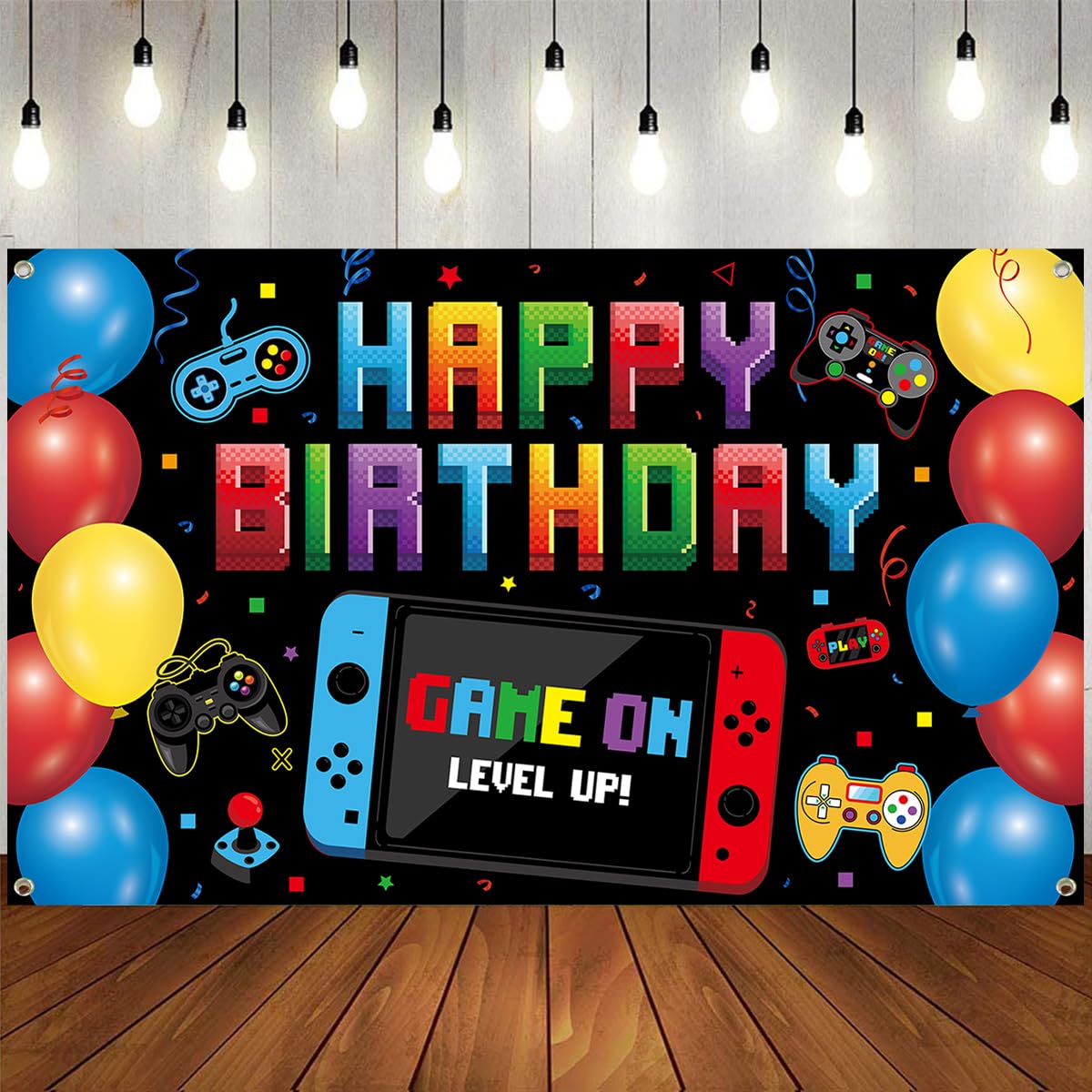 Sfondo Fotografico A Tema Gamer Per Compleanni E Feste – 150x100 Cm In Poliestere, Con Occhielli Per Parete, Stampato 3D - 3