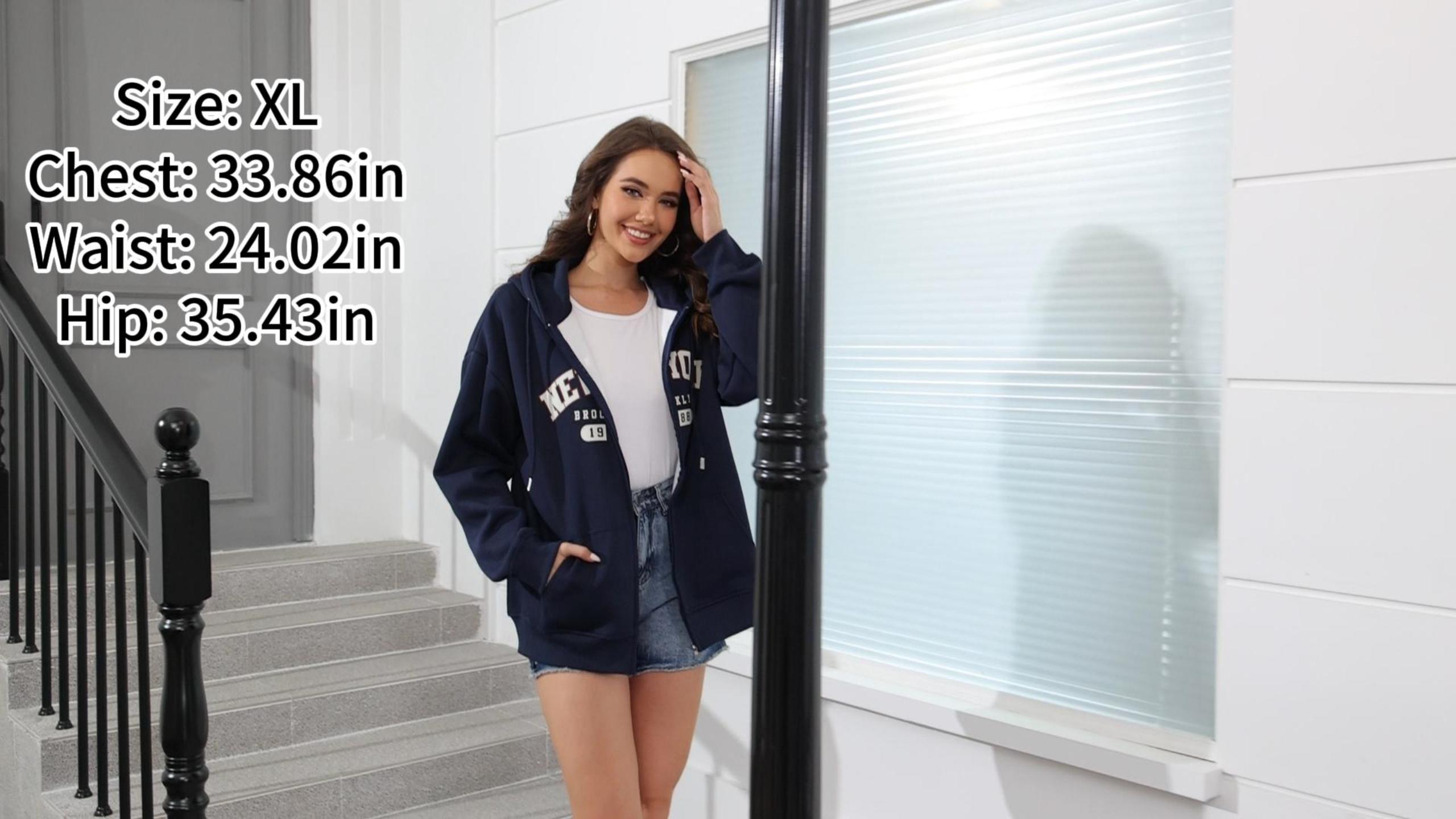 Amazon.com: Pairxily New York Graphic Zip Up Hoodies for Women