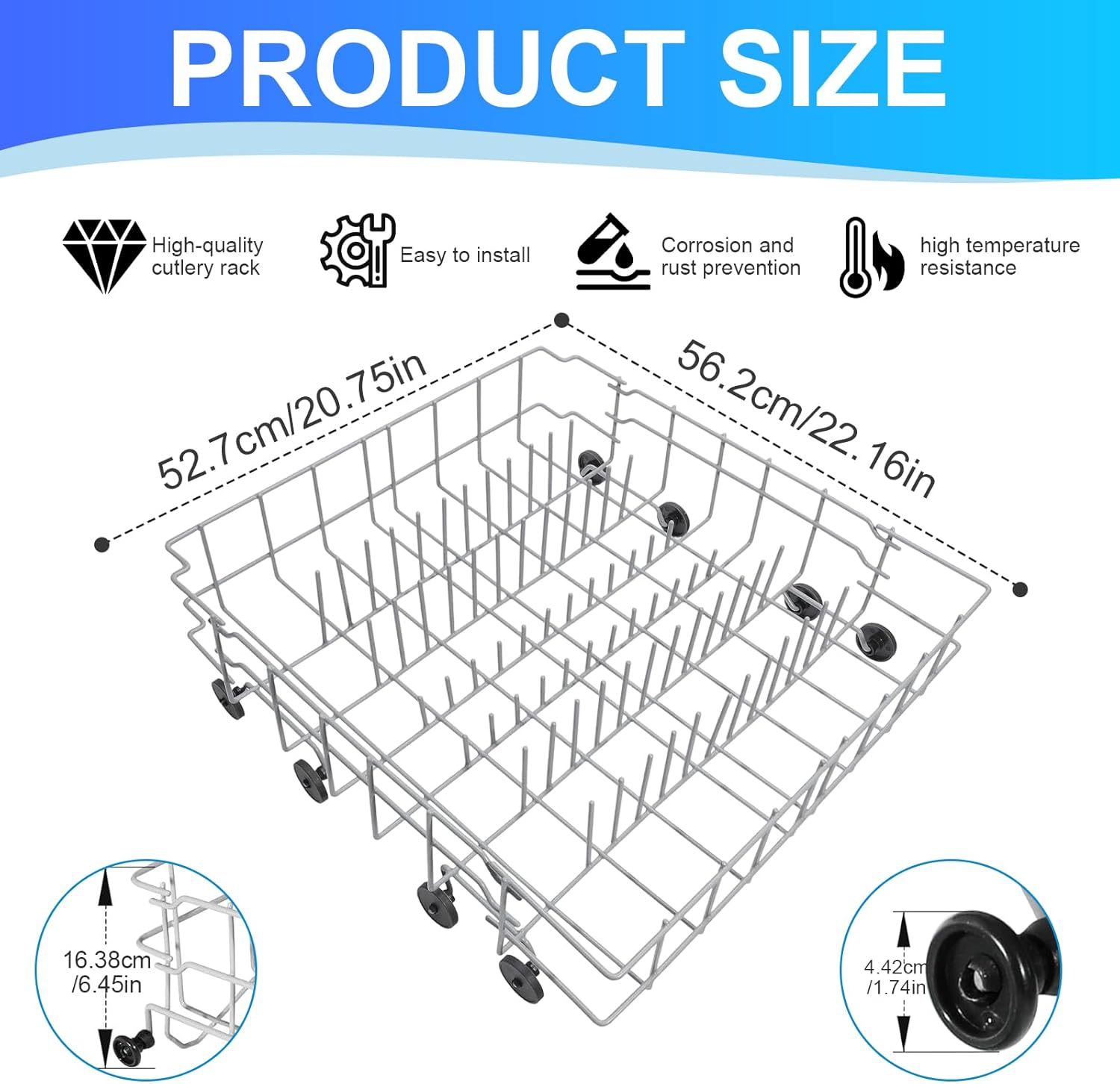 PakaLife 5304535379 Dishwasher Rack Replacement,Dishrack for Kenmore Crosley Frigidaire (5304535379)