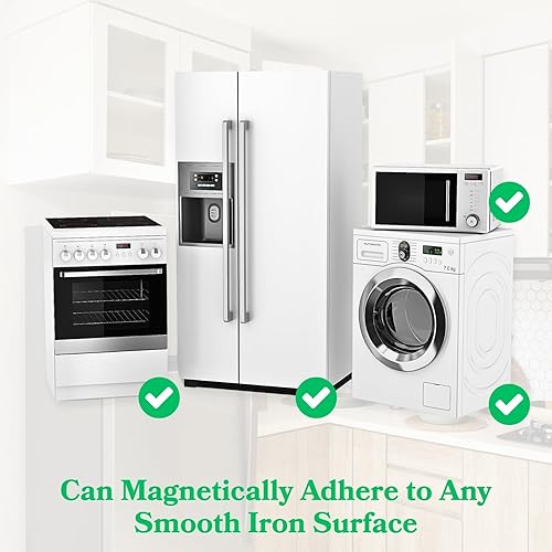 Miniatura 7 de Paquete de 5 estantes magnéticos para especias para refrigerador, estante magnético resistente para nevera con soporte para toallas de papel,