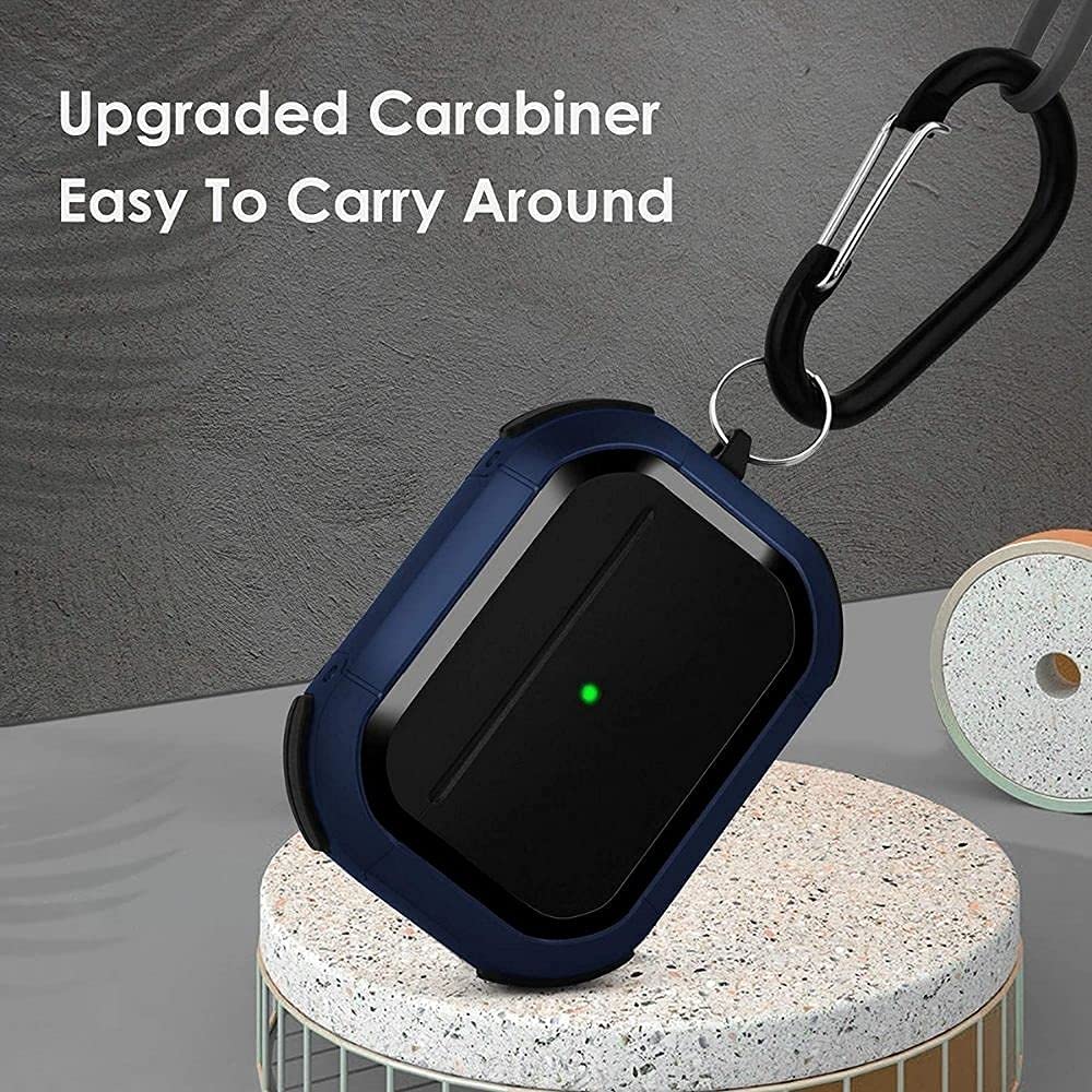 Rewop Rugged Double Armor Protective Airpod Case/Cover Compatible with Apple Airpods pro Case Cover (2019) (Blue) 3