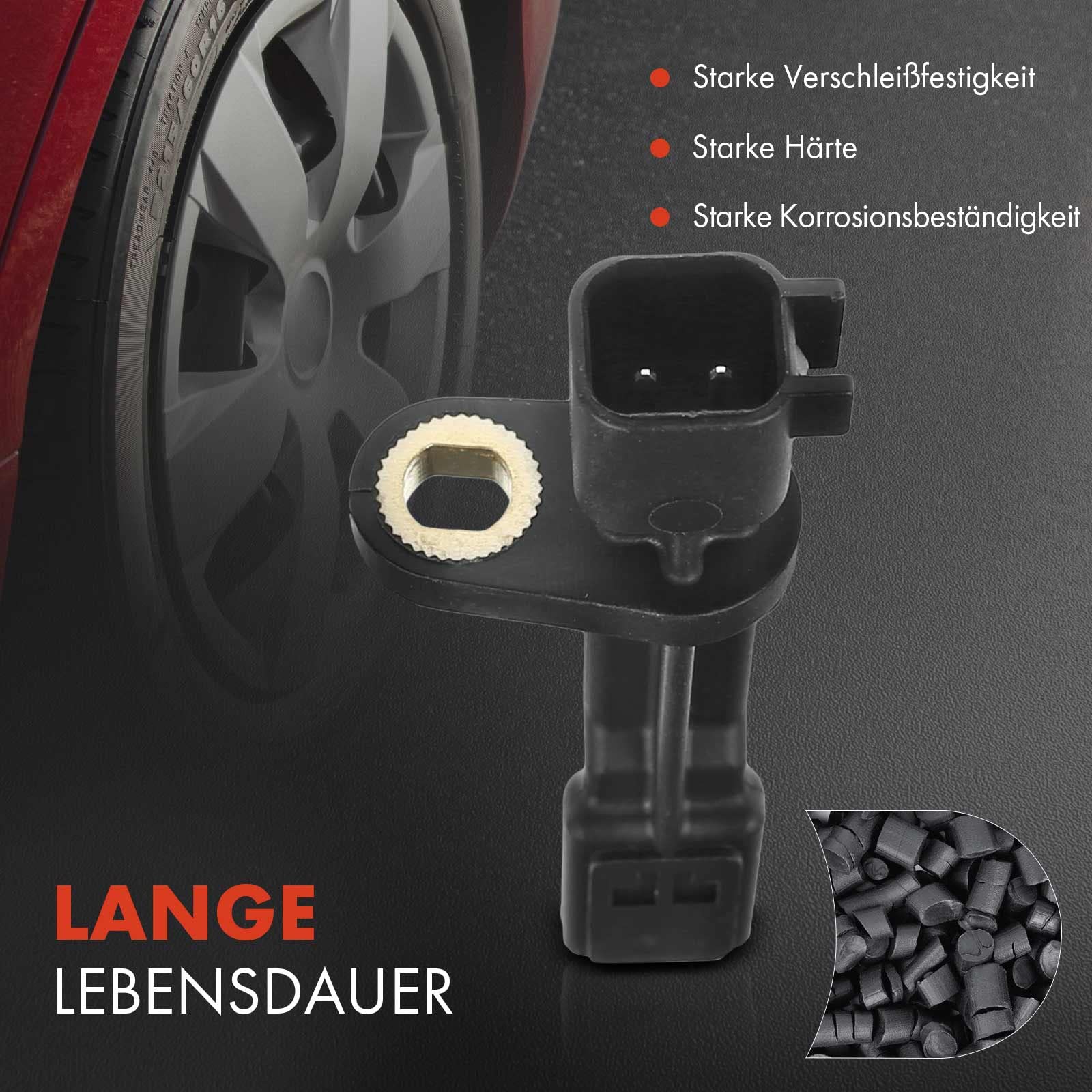 Frankberg 2x Sensori Velocità Ruota Sensore ABS 2-Poli Compatibile con Wrangler III JK Nitro Cherokee KK Compass MK49 Replace# 52125003AD,ALS1932