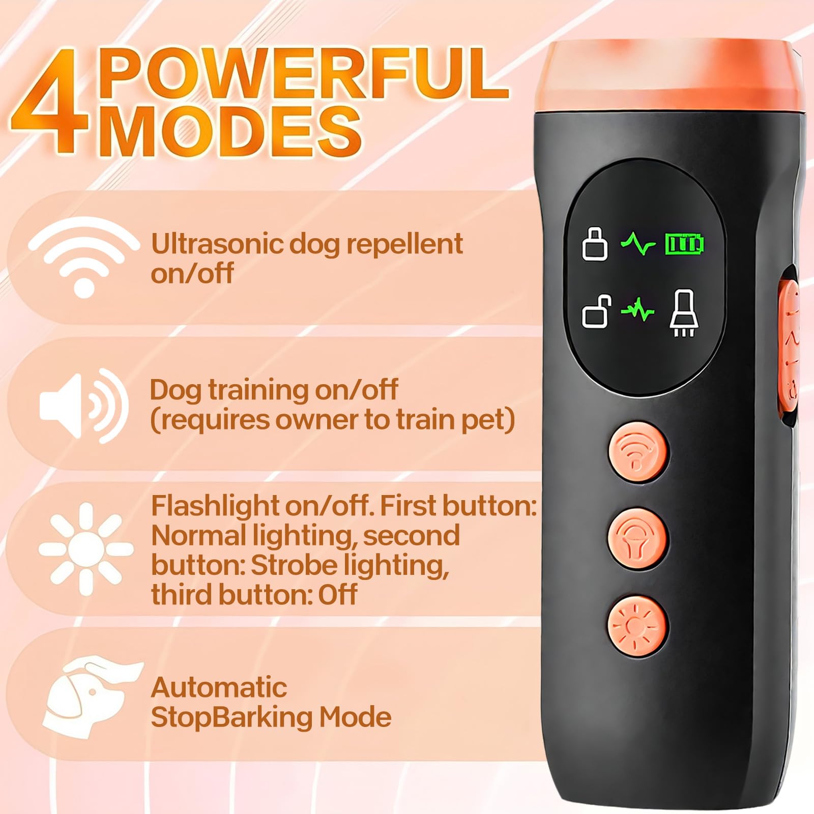 Vtizikl Ultrasonic Anti Bark Device UK, Rechargeable Dog Bark Deterrent with 50ft Range - Image 2