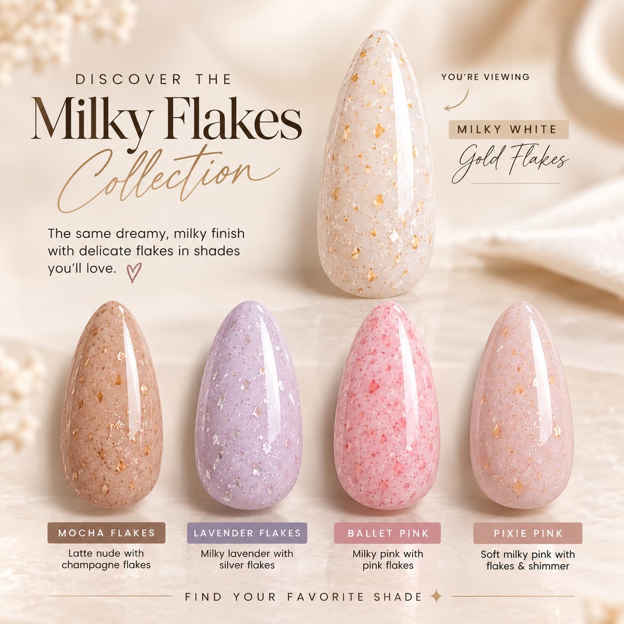 Amazon.com : Dan's Nails 15ml Ballet Pink Gold Flakes Rubber Base