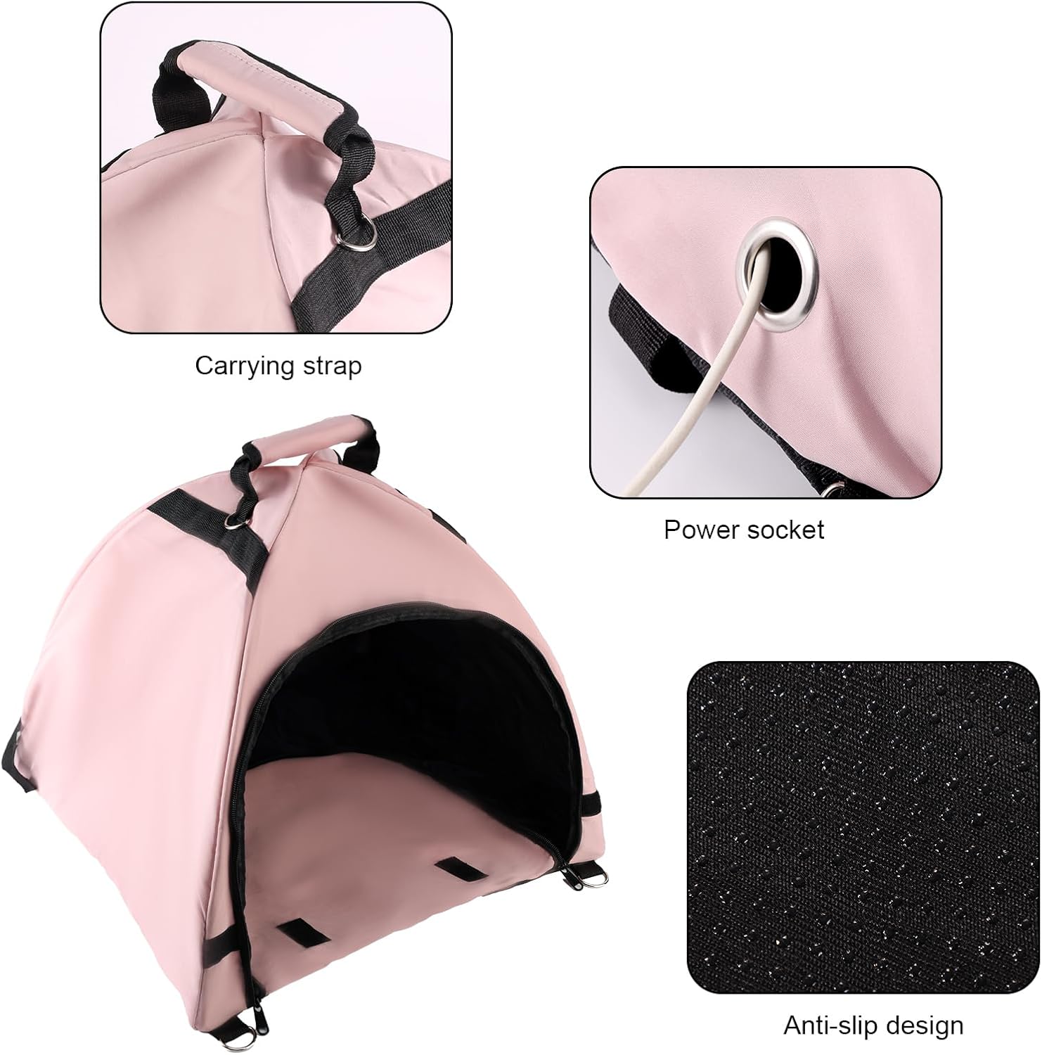 Laptop Tent, Sun Shade Waterproof Fabric Laptop Protective Hood for Computer Working Outside Accessories Part Glare Shield & Heat Reflective Awning Convertible Tote for Outdoor (Pink)