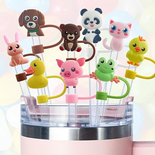 Miniatura 7 de 9 fundas de silicona compatibles con copas Stanley, tapas de popote a prueba de polvo para botellas de agua