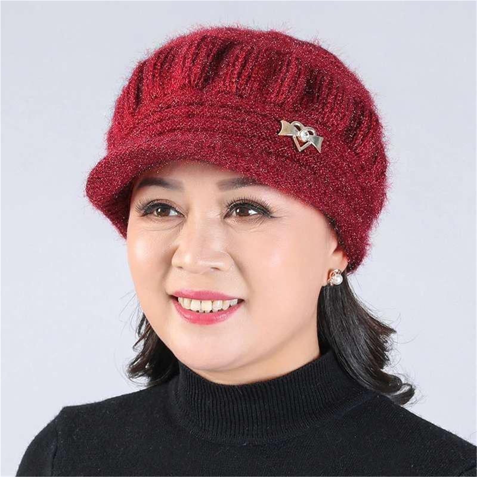 2-pak Dla Mamy W Średnim Wieku, Starsze Kobiety, Starsze Panie, Ciepła, Zimowa Czapka Z Polaru, Czapka Beanie Z Daszkiem, Dzianinowe Czapki Gazeciarza, Śnieg