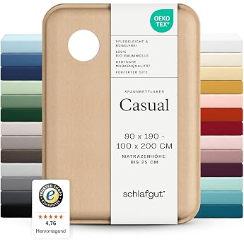 Good for sleeping Casual Fitted Sheet 90 x 190 cm to 100 x 200 cm Full White Fitted Sheet Made from 100% Organic Cotton