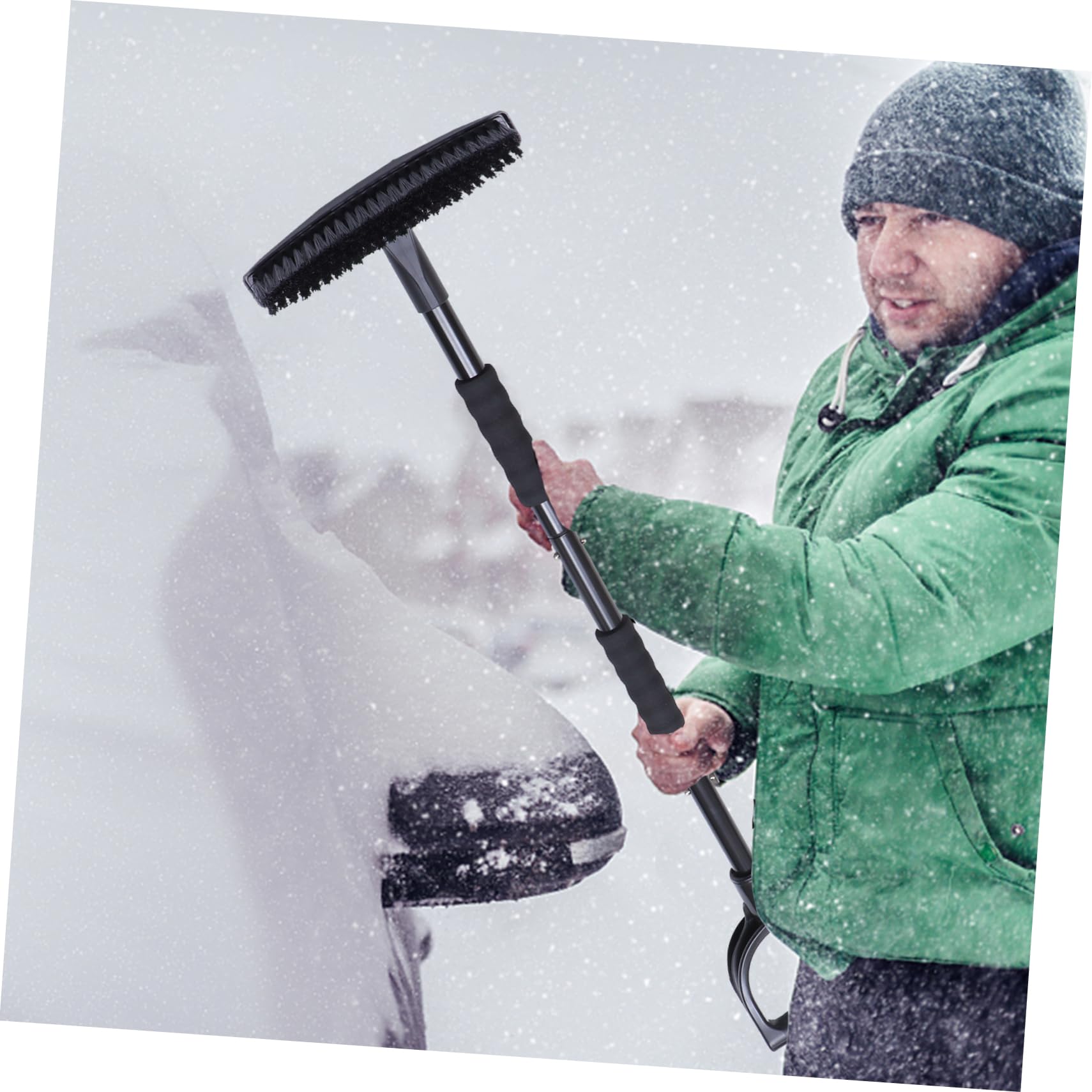 HEMOTON Spazzaneve per Auto Raschiaghiaccio e Spazzola per Neve Attrezzi per Rimozione Neve da Tetto Casa e Parabrezza Camion Strumenti Invernali Staccabili