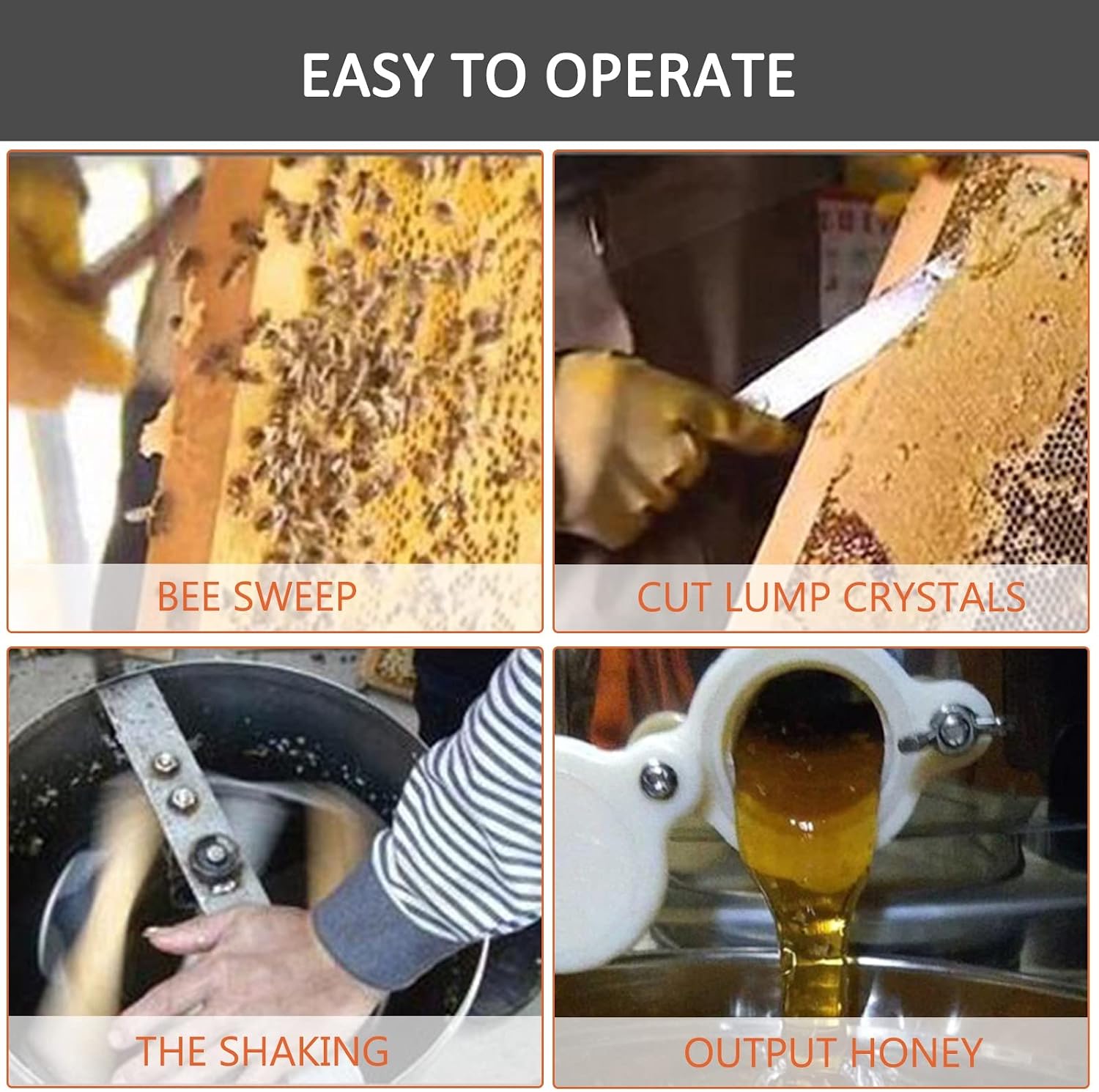 2 Frame Stainless Steel Honey Extractor, Honeycomb Drum Spinner with Adjustable Height Stands Extraction Apiary Centrifuge Equipment