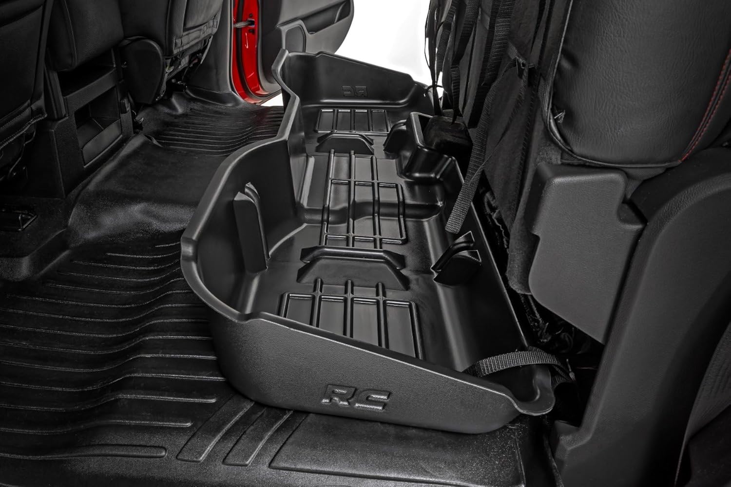 Rough Country Under Seat Storage for Chevy Silverado 1500 (2014-2018) & 2500HD/3500HD (2015-2019) Crew Cab - Custom-Fit Under Seat Truck Storage