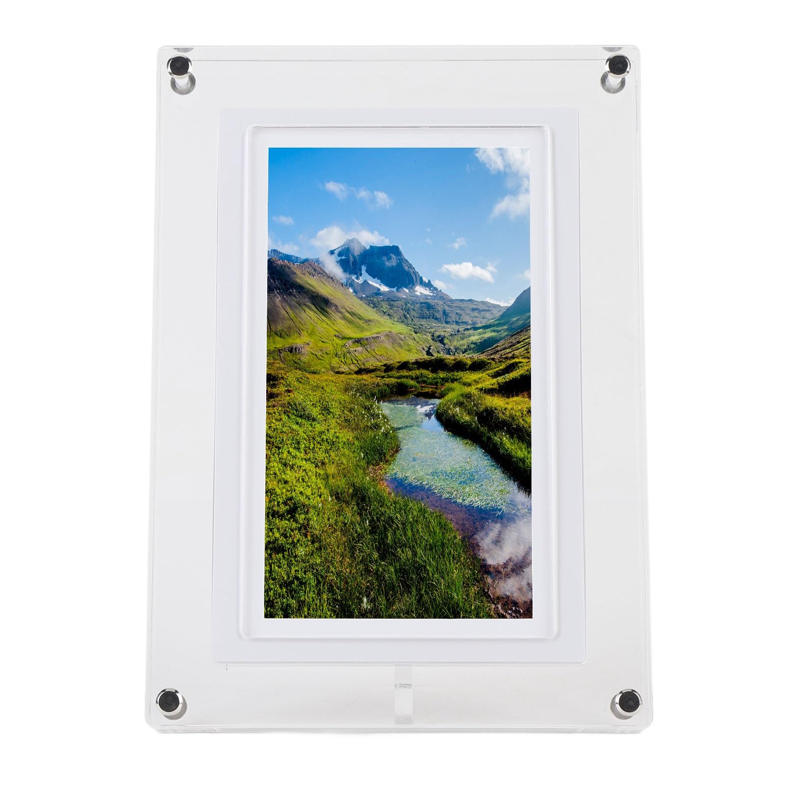 7 Inch Digital Picture Frame, LED Picture Frame with 4G SD, Auto Rotate Acrylic Video Frame, Send Photos from Your Phone, Smart Picture Frame for Home Office