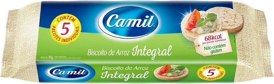 Camil - Biscoito de Arroz Integral Unidose Pct 5x18g