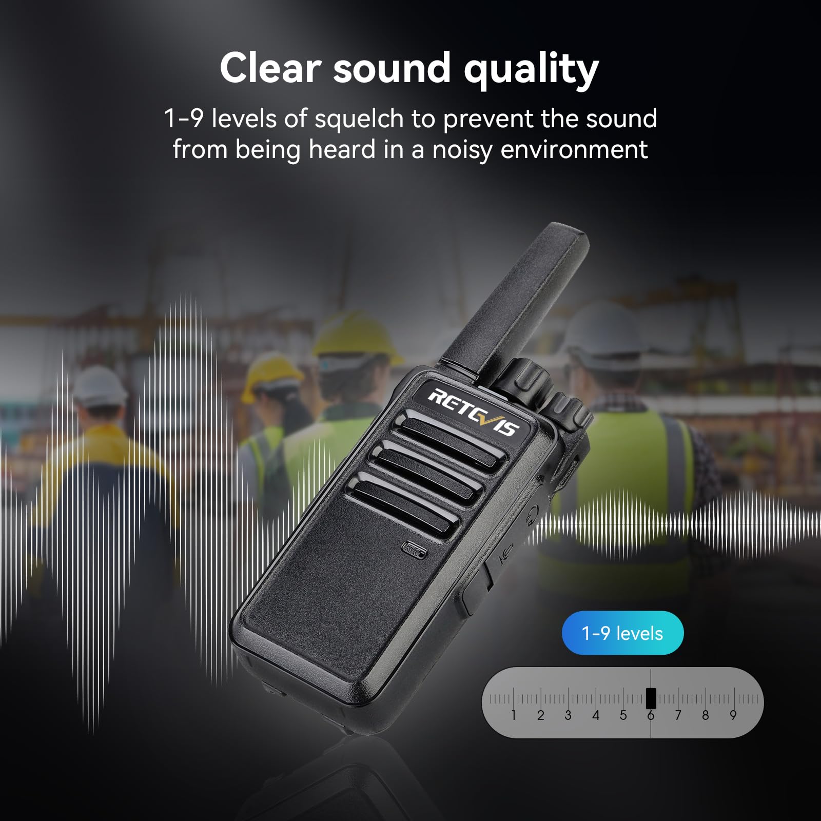 Retevis RT668 Walkie Talkie PMR446 Ricetrasmittenti VOX Anticaduta Antipolvere Auricolari 4 Pezzi Nero
