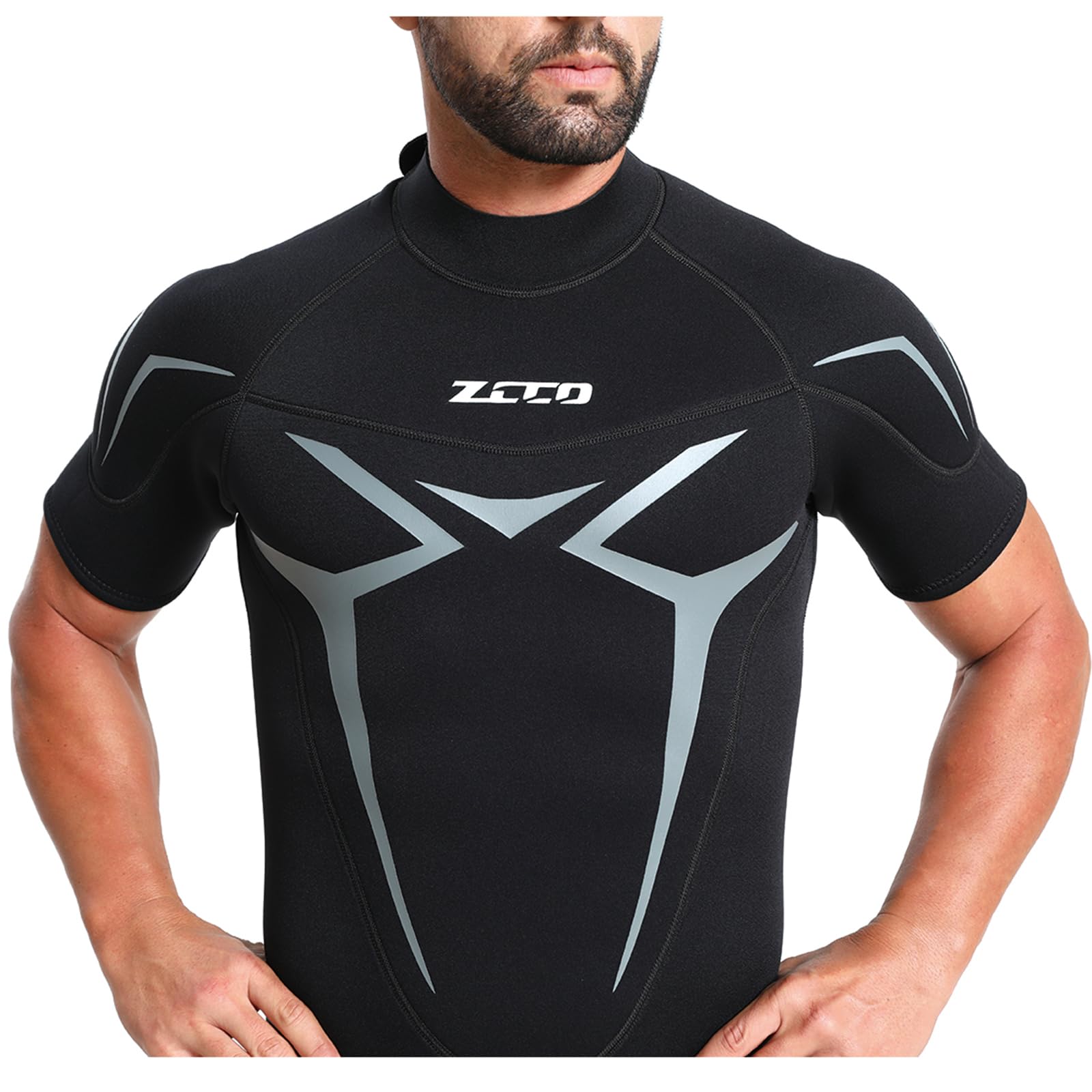 ZCCO Muta corta da uomo e donna, 3 mm, in neoprene, con cerniera posteriore, per surf, nuoto, stand up paddleboard, canoa, kayak, sport acquatici