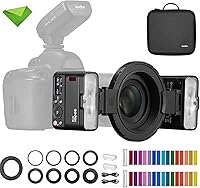 Vista 1 de Godox MF12 MF12-K2 Macro Flash Off-Camera TTL Flash Speedlite 12W, Control Inalámbrico 2.4G, Modo TTL/M, Batería de Litio Integrada 3.7V/6.29W