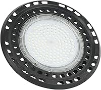 Vista 4 de Q QINGCHEN Luz blanca cálida de 3000 K 2800 K LED de alta bahía de 100 W, certificado ETL de espectro completo UFO High Bay LED Shop Light