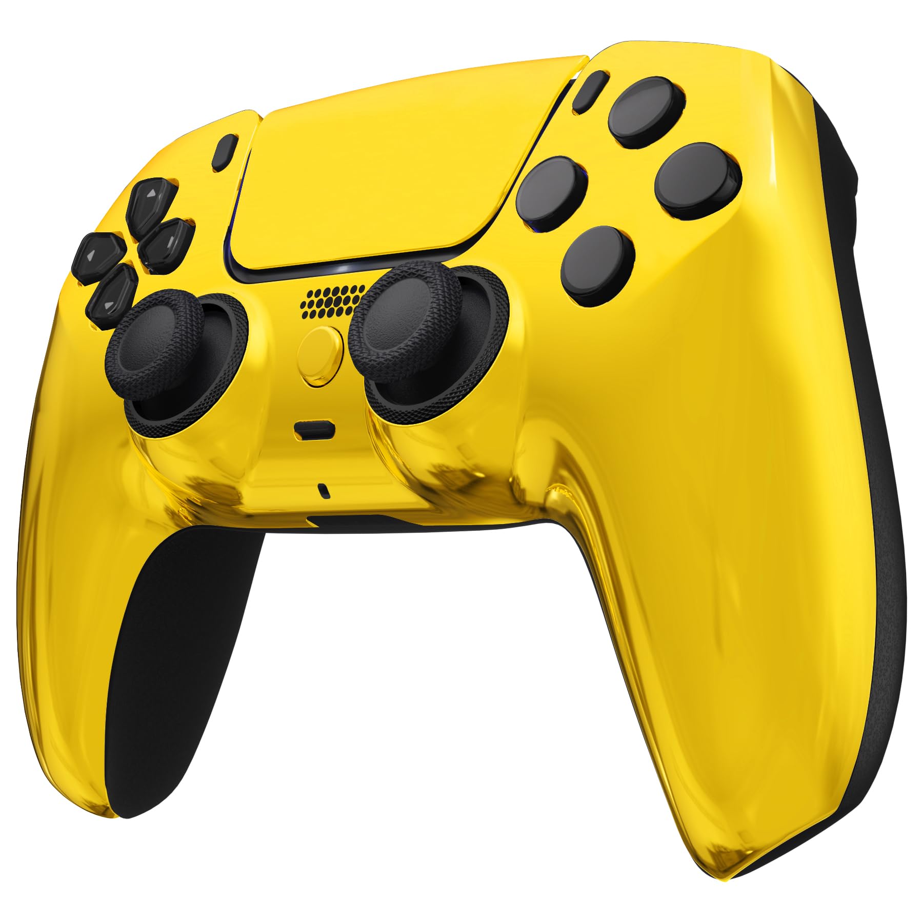 eXtremeRate Luna Cover Ricambio per ps5 Controller,Custodia Copertura Frontale Scocca Shell Ridisegnato&Touchpad&Anelli Compatibile con ps5 Joystick BDM 010/020/030/040/050-Oro Cromo