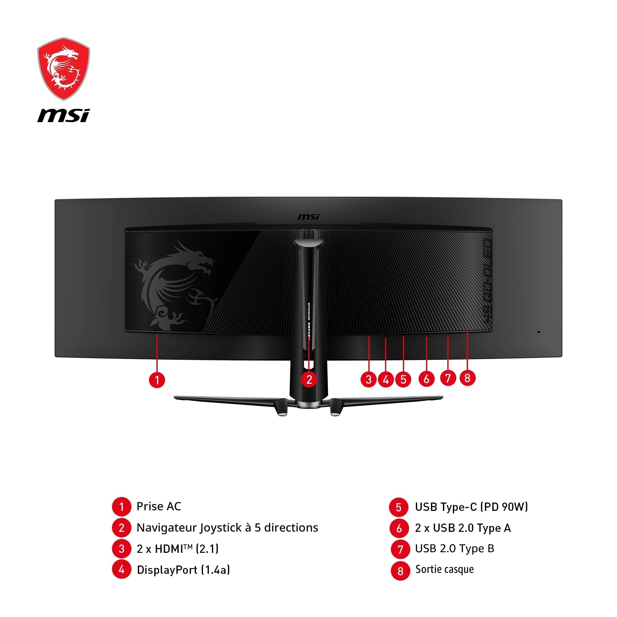MSI MPG 491CQP QD-OLED Écran Gaming incurvé 49" DQHD