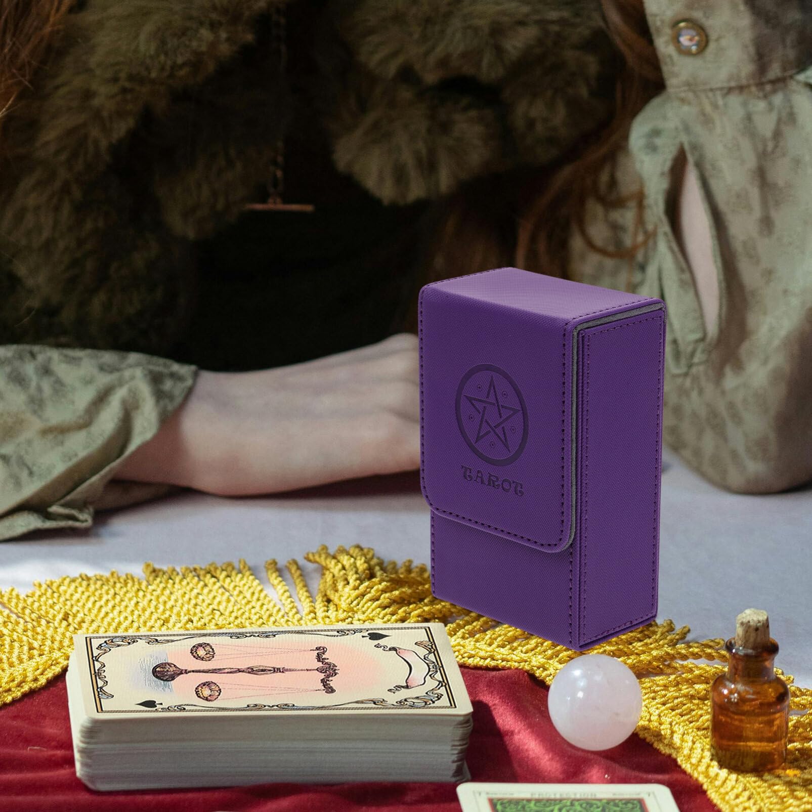 Custodia per Carte dei Tarocchi Portatile con Coperchio Magnetico