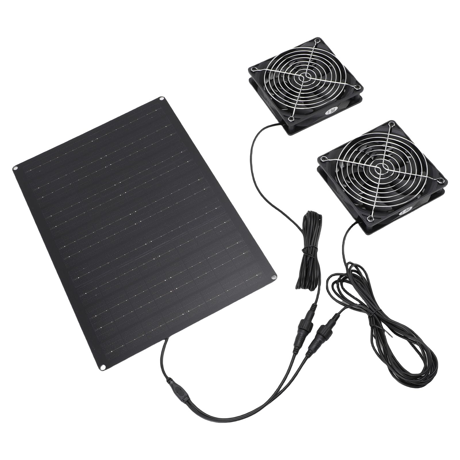 Annadue 2-Pak Solar Wentylator Wyciągowy 75W 18V Dla Dla Domek Zwierząt